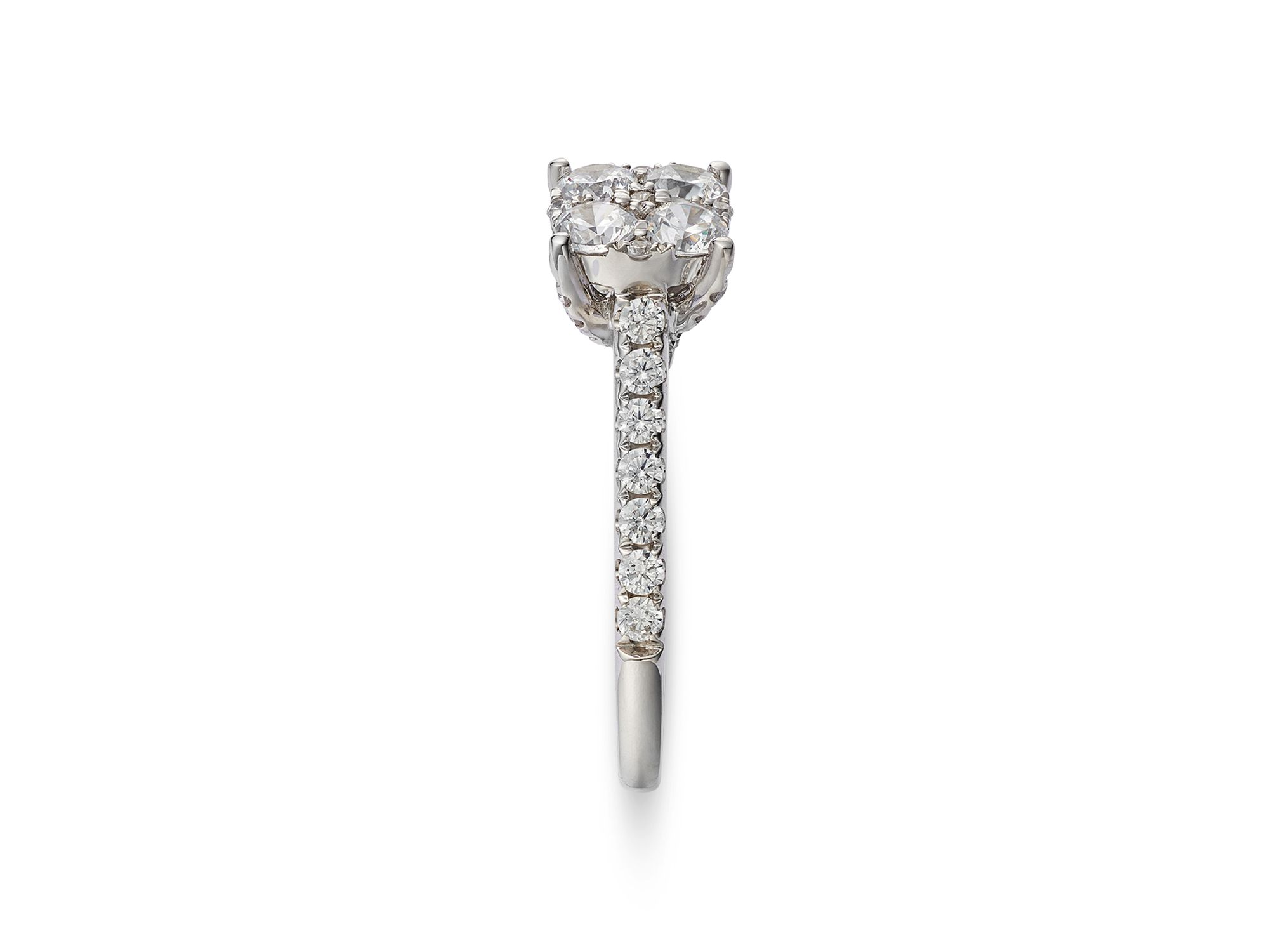 Diamond Cluster Engagement Ring in 14K White Gold, 1.00 tcw — Image 4