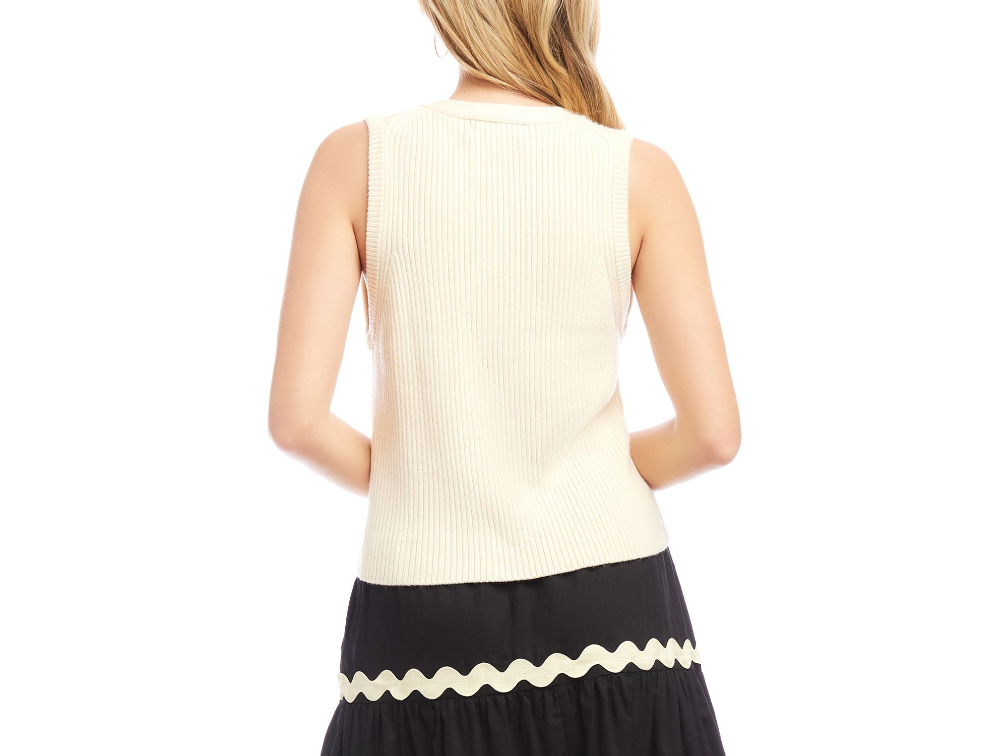 Ribbed Button Sweater Vest — Image 3