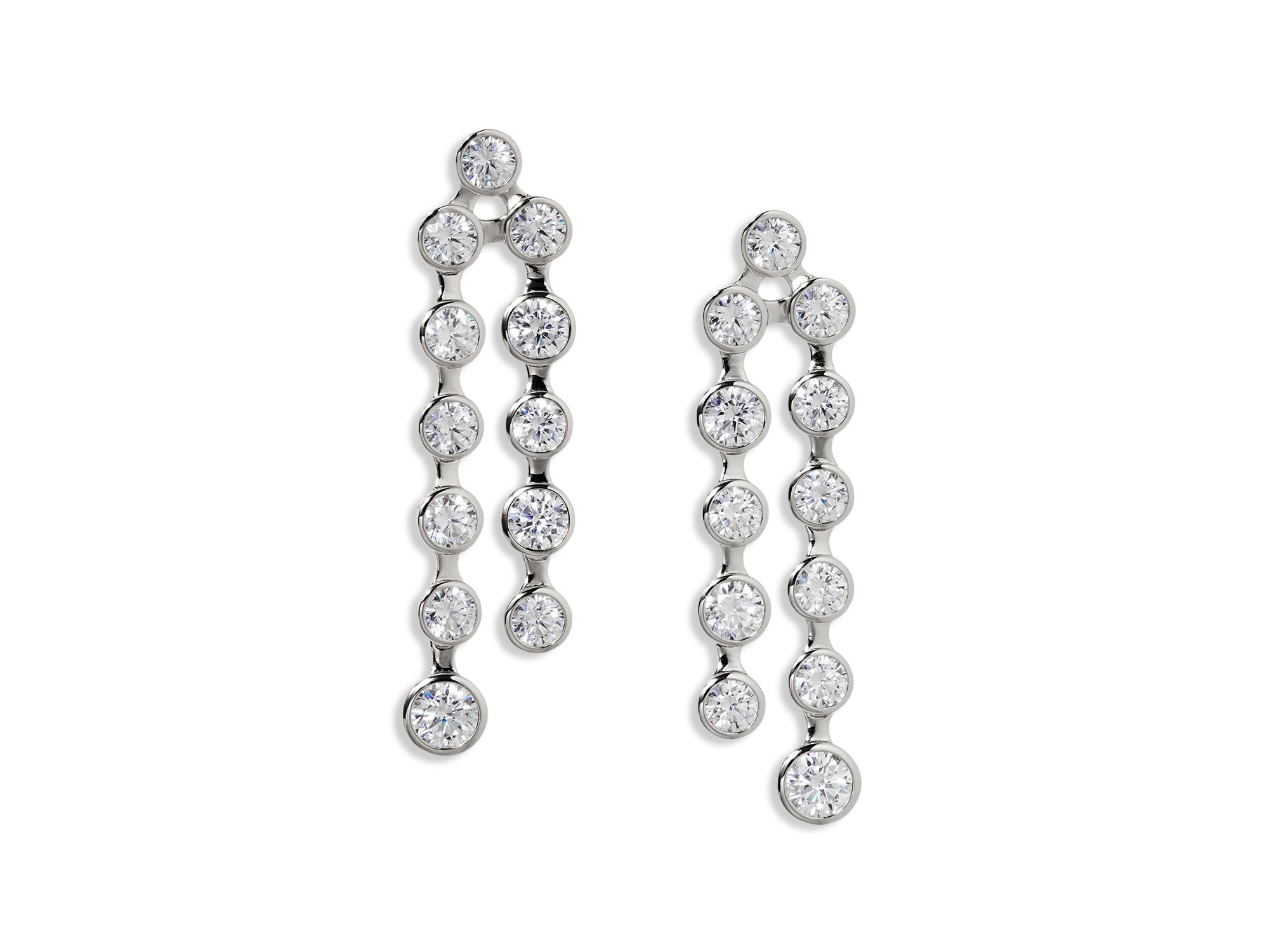 Bklyn Cubic Zirconia Double Linear Drop Earrings - Image 1
