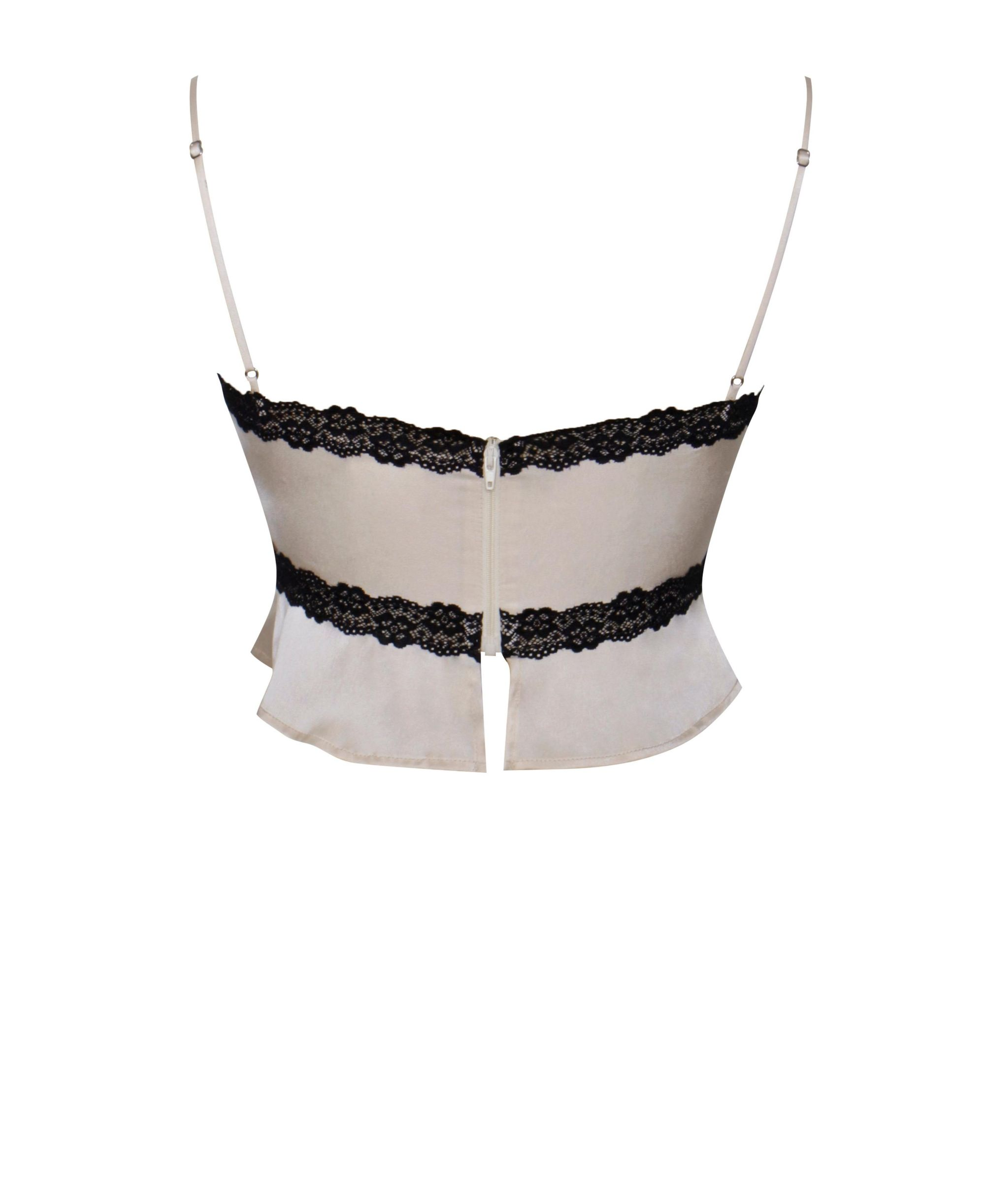 Yareli Lace Trim Satin Strappy Top — Image 8