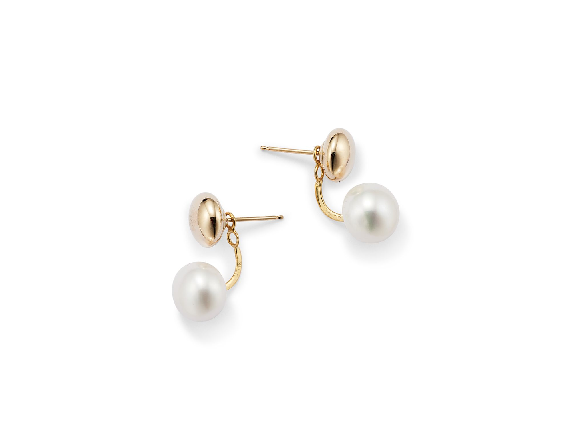 14K Yellow Gold Ear Jackets with Cultured Freshwater Pearls - Exclusive — Image 5
