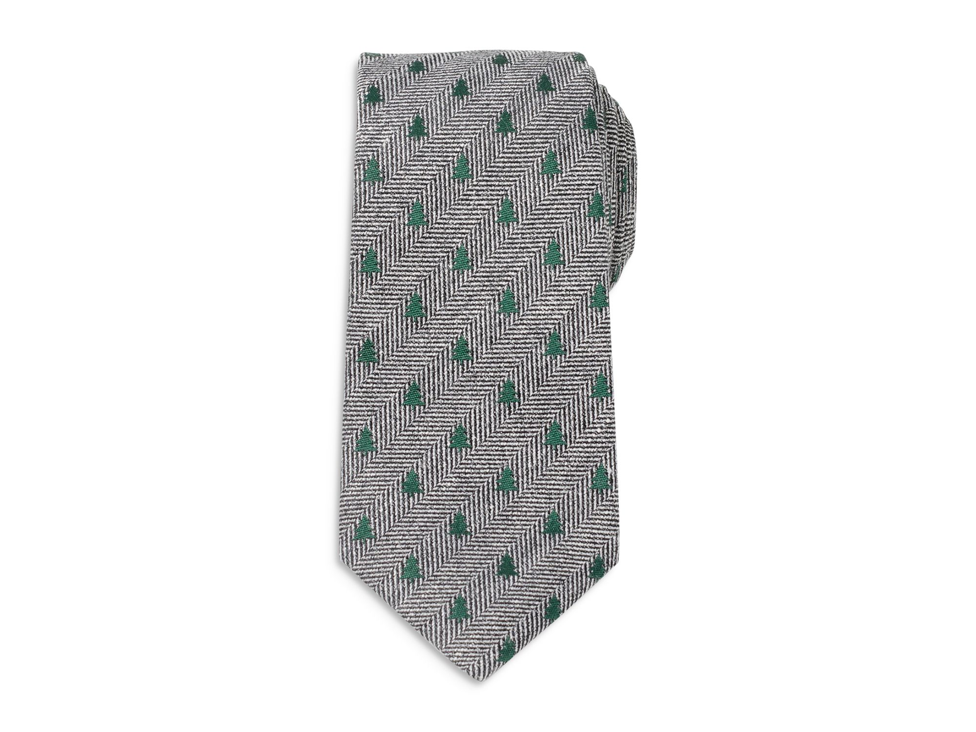 Holiday Tree Herringbone Silk Tie — Image 4