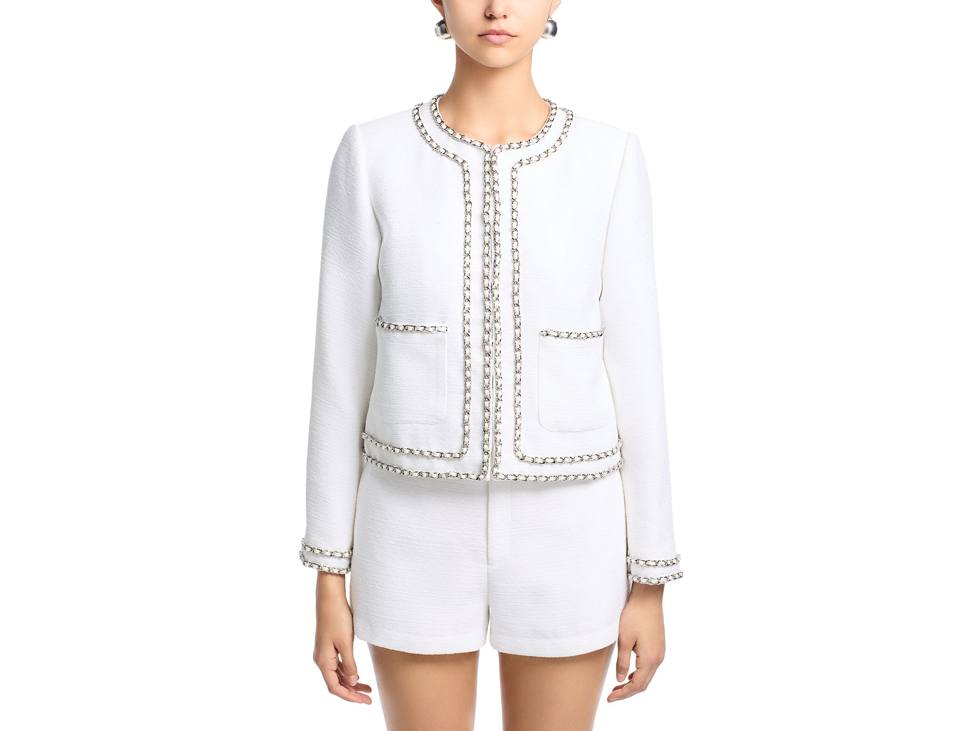 Chain Trim Tweed Jacket & Chain Trim Tweed Shorts - Exclusive — Image 5