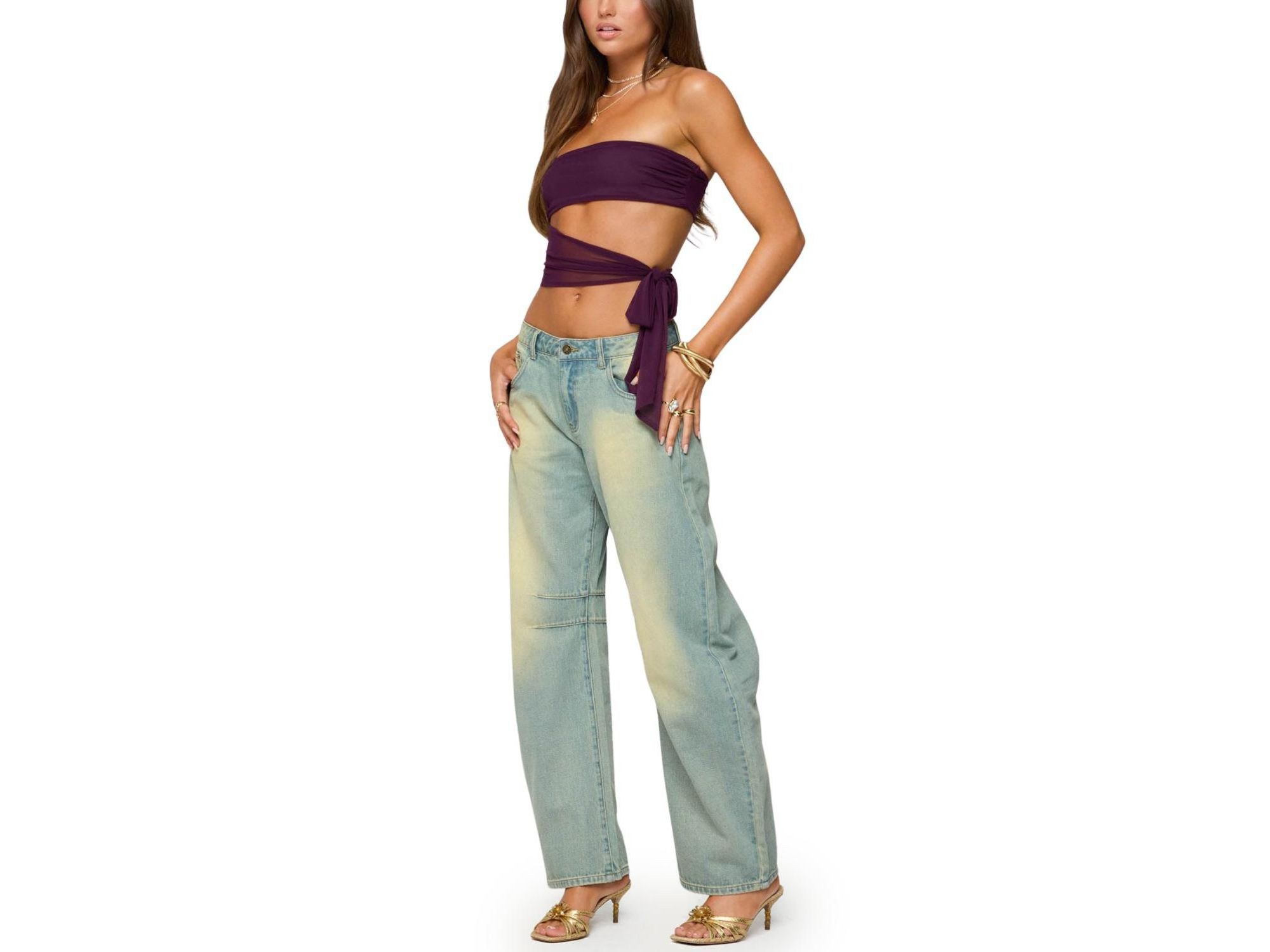 Amaro Strapless Side Tie Cut Out Top — Image 3