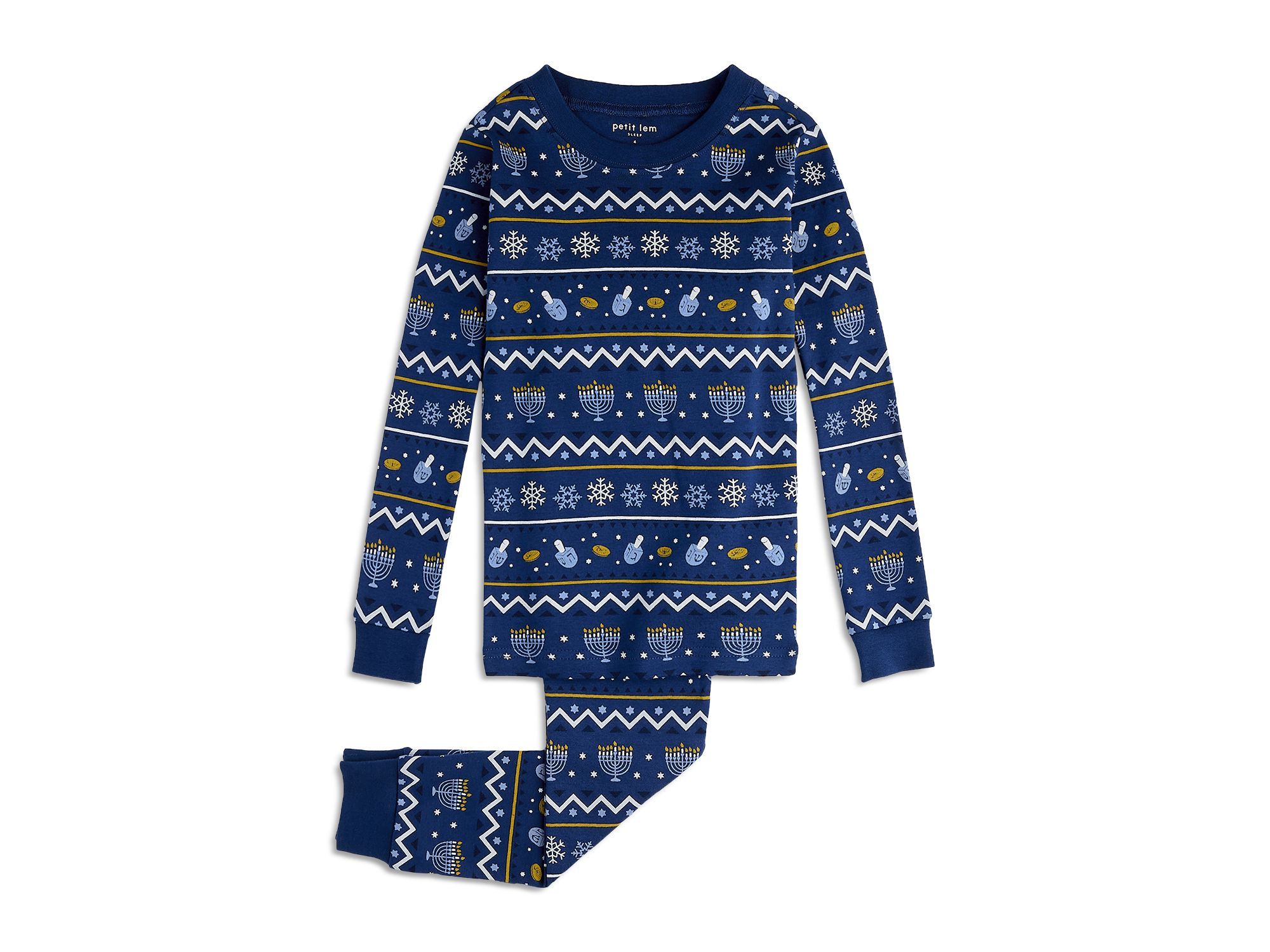 Unisex Hanukkah Fair Isle Print Pajama Set -  Big Kid - Image 1