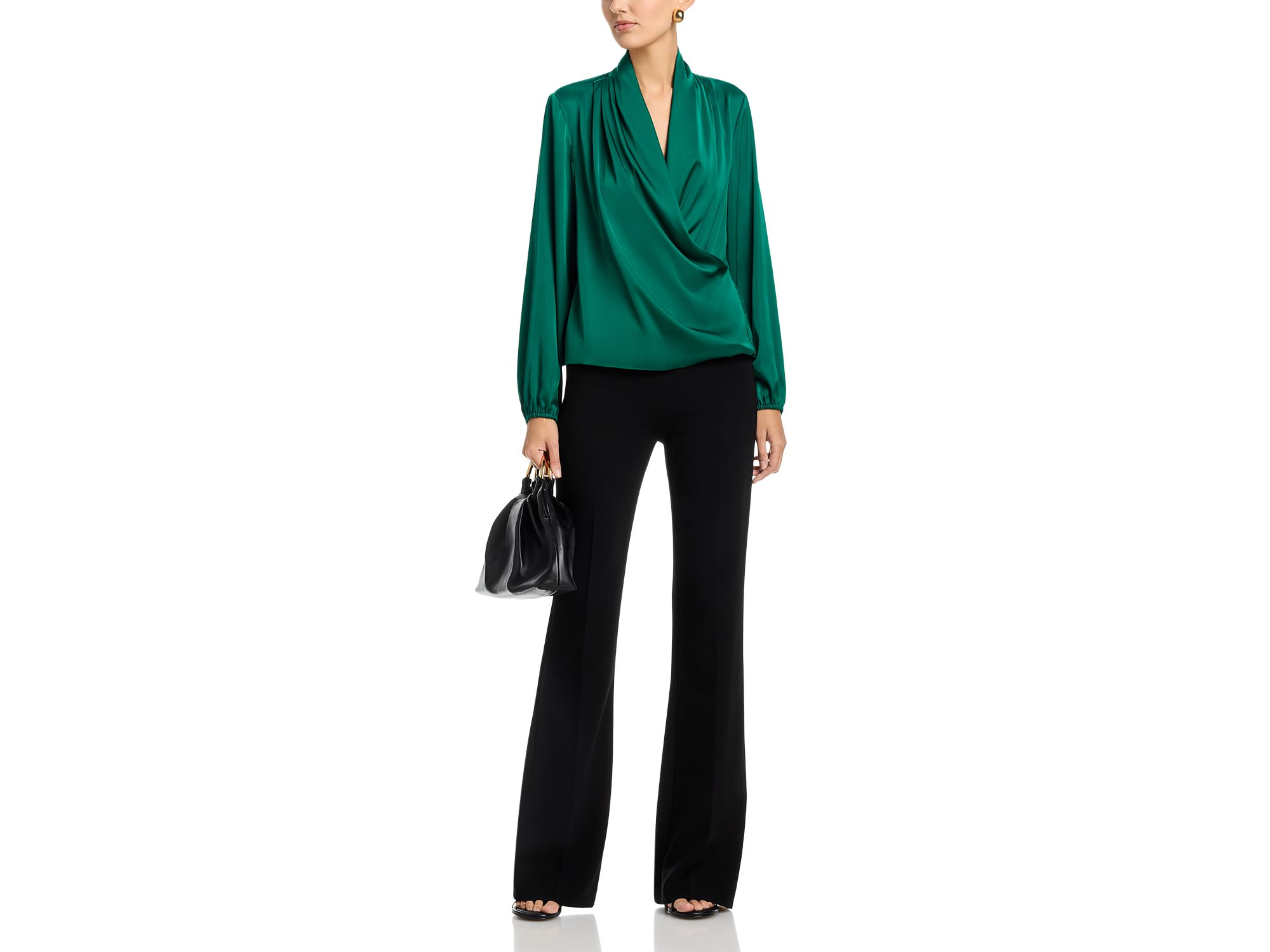 Long Sleeved Wrap Bodice Blouse — Image 4