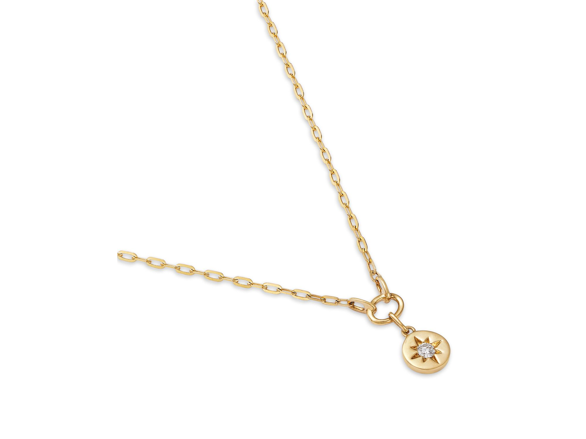 14K Yellow Gold Lab Grown Diamond Star Necklace, 0.05 tcw — Image 3