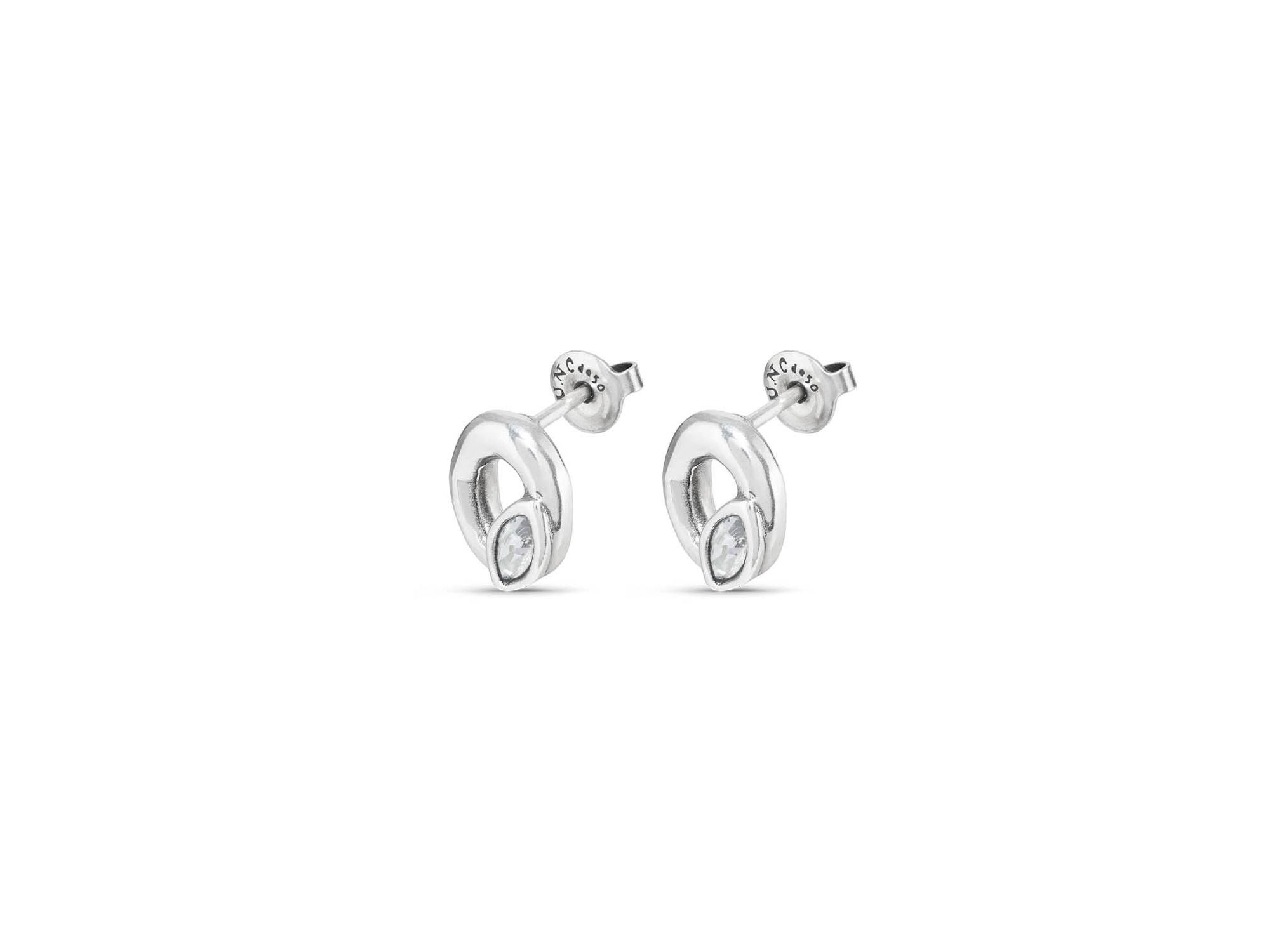 Oval Crystal Stud Earrings — Image 3