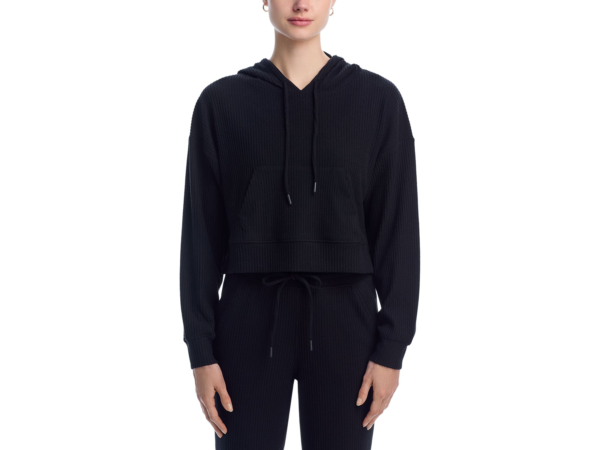 Brushed Rib Crop Hoodie - Exclusive — Image 3