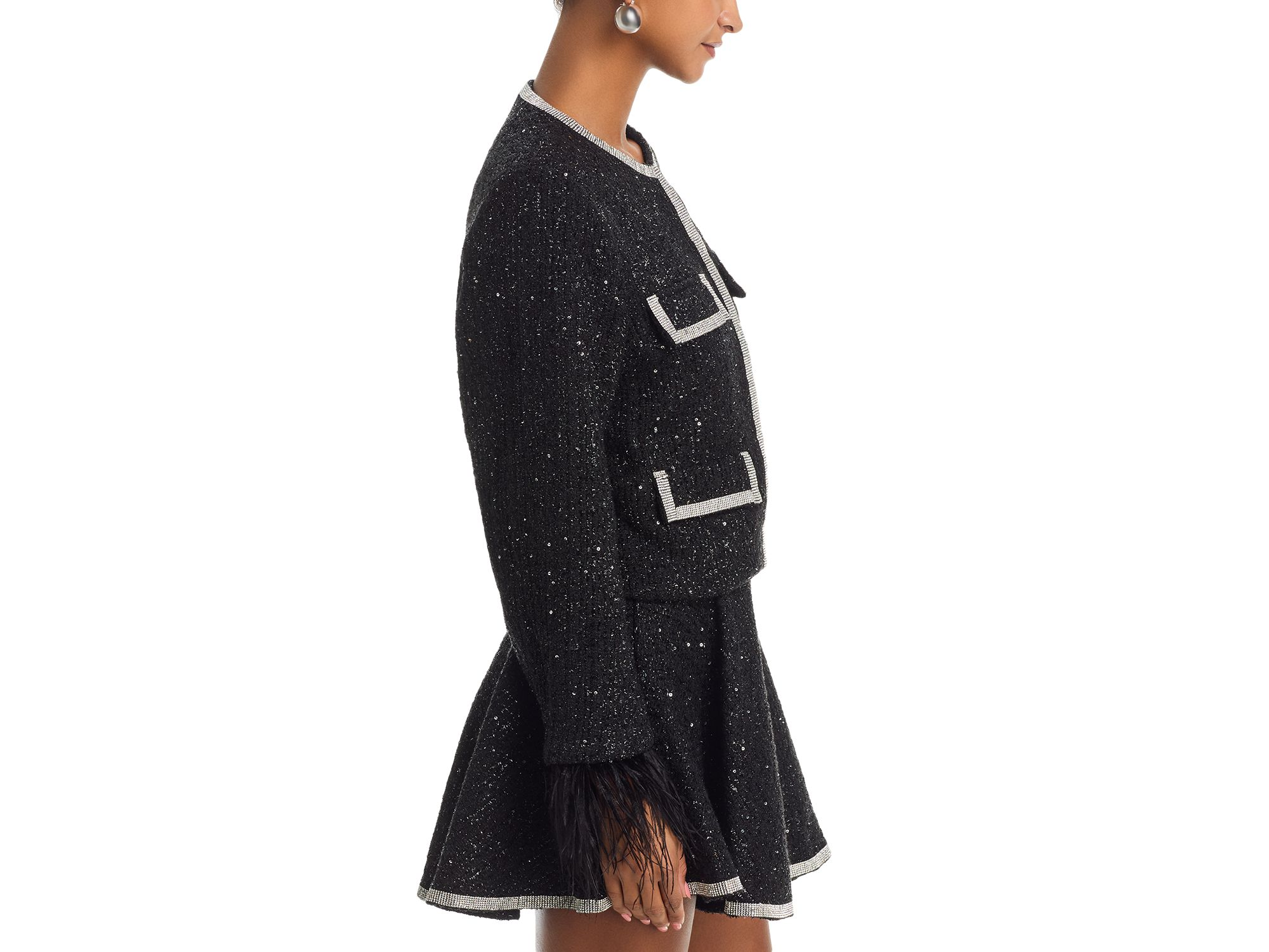 Rhinestone & Feather Tweed Jacket - Exclusive — Image 5