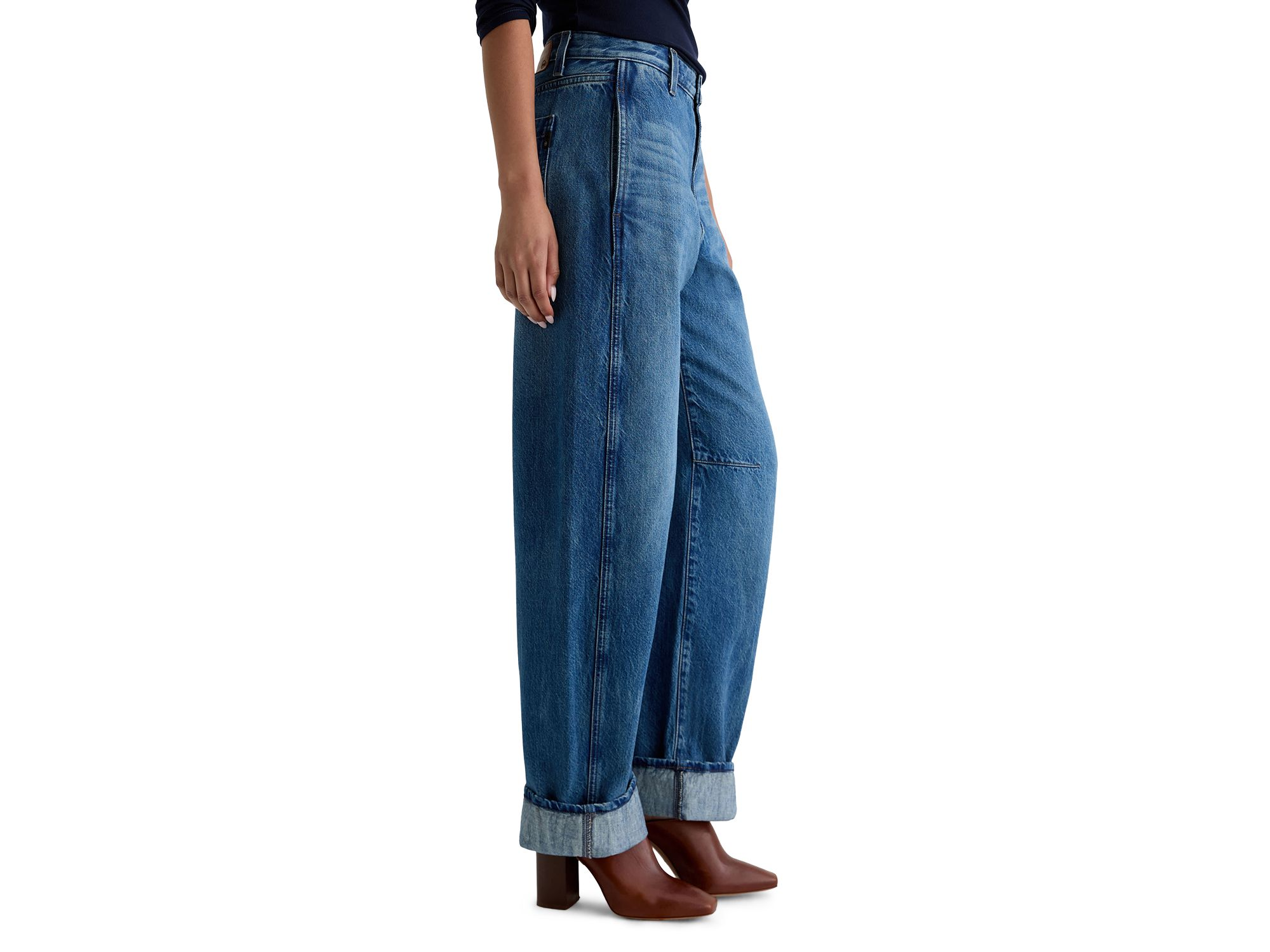 Mercer High Rise Cuffed Barrel Jeans in Nouveau — Image 5