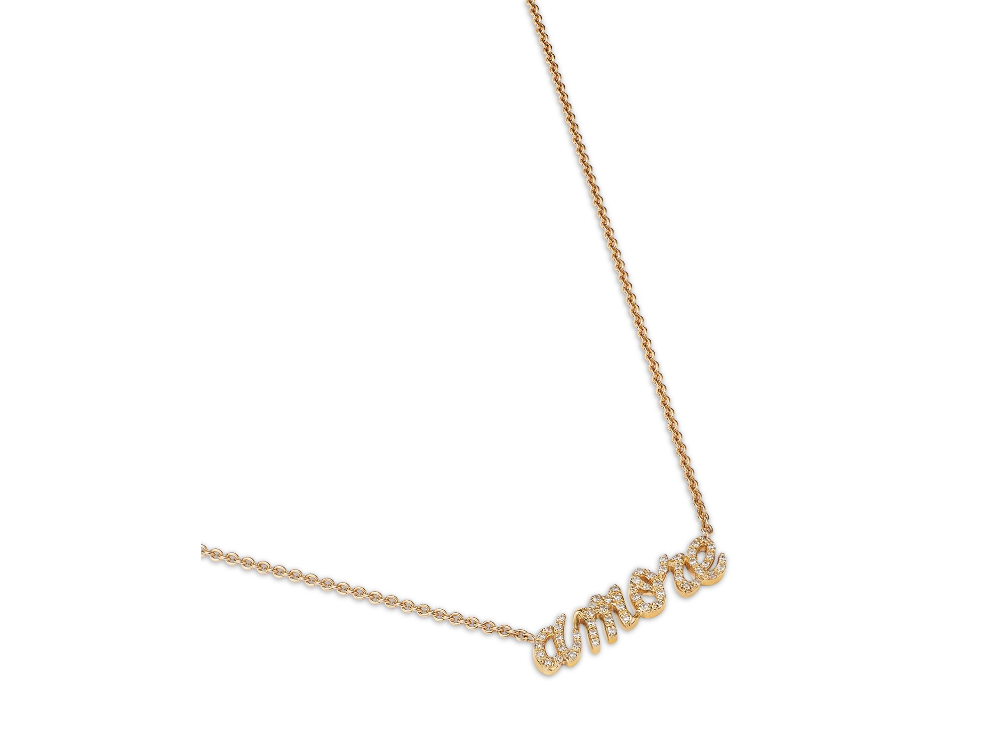 Diamond "Amore" Pendant Necklace in 14K Yellow Gold, 0.20 tcw — Image 4