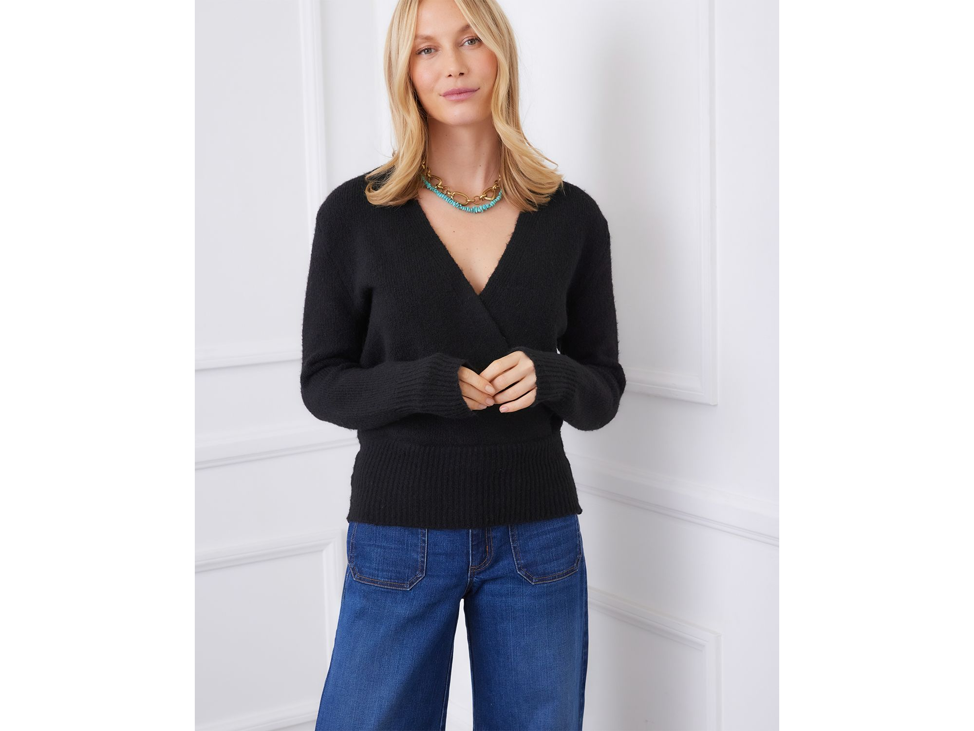 Faux Wrap Sweater — Image 4