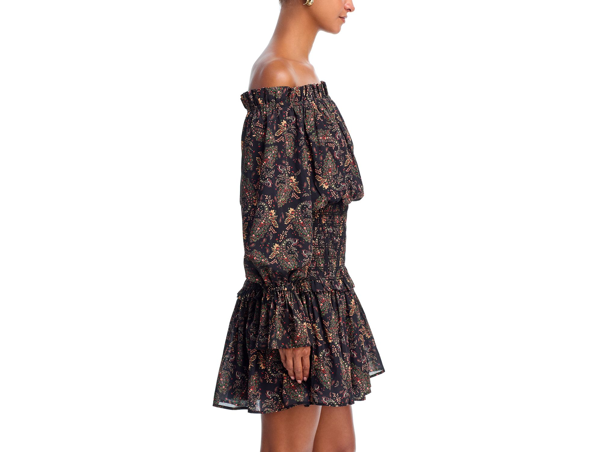 Off The Shoulder Smocked Mini Dress - Exclusive — Image 4