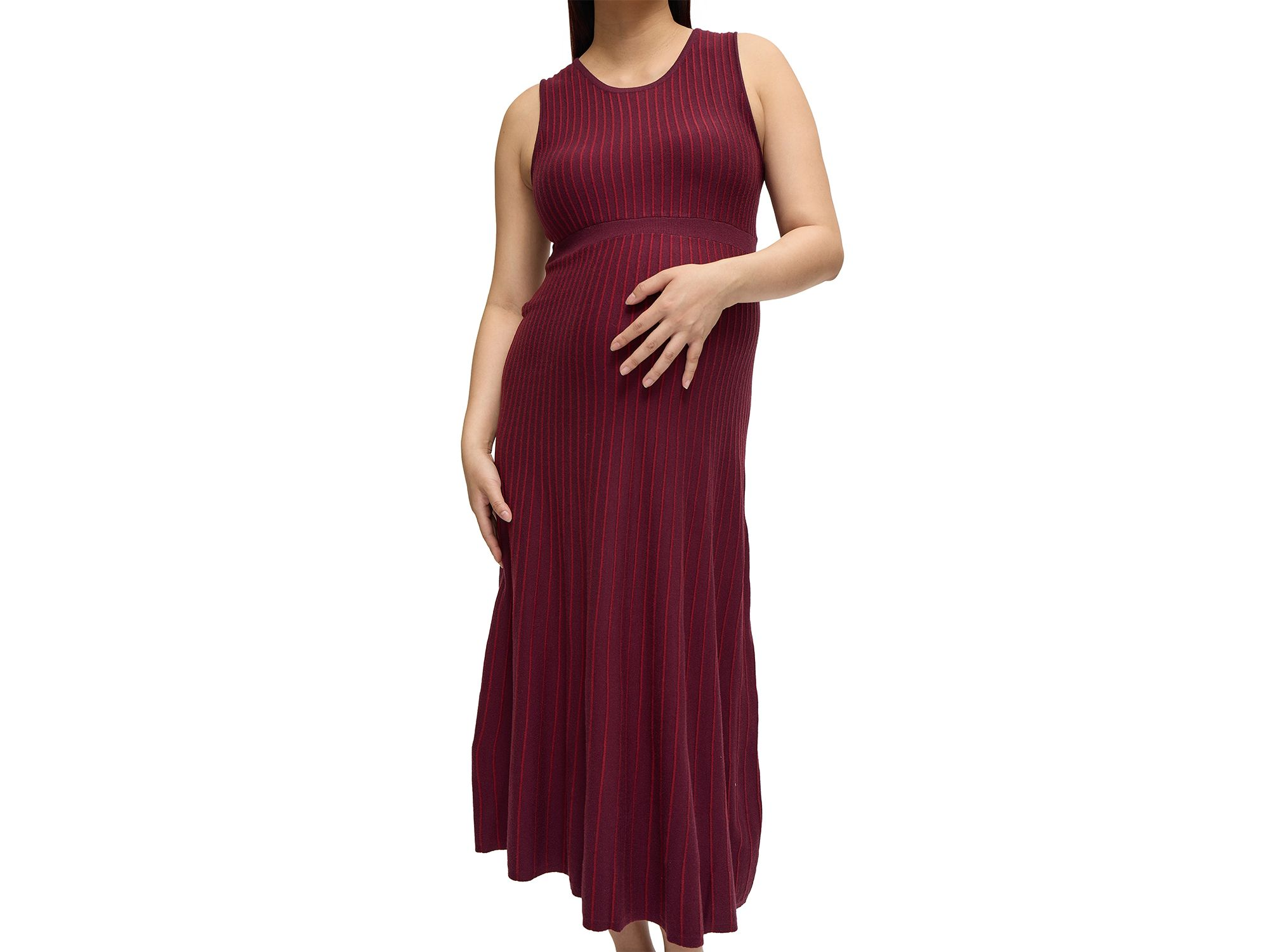 Striped Maternity Sweater Dress — Image 3