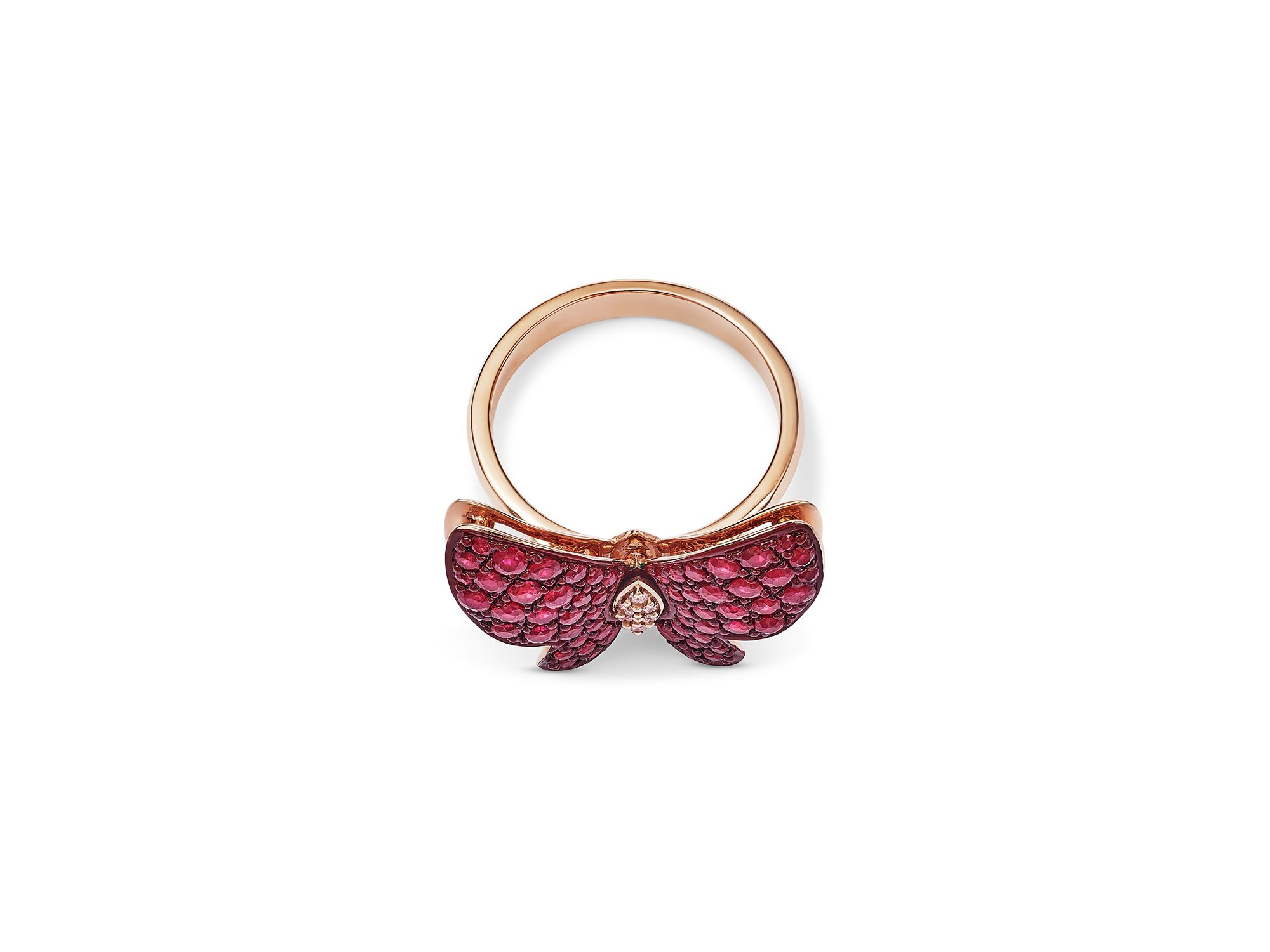 Ruby & Diamond Butterfly Ring in 14K Rose Gold — Image 3