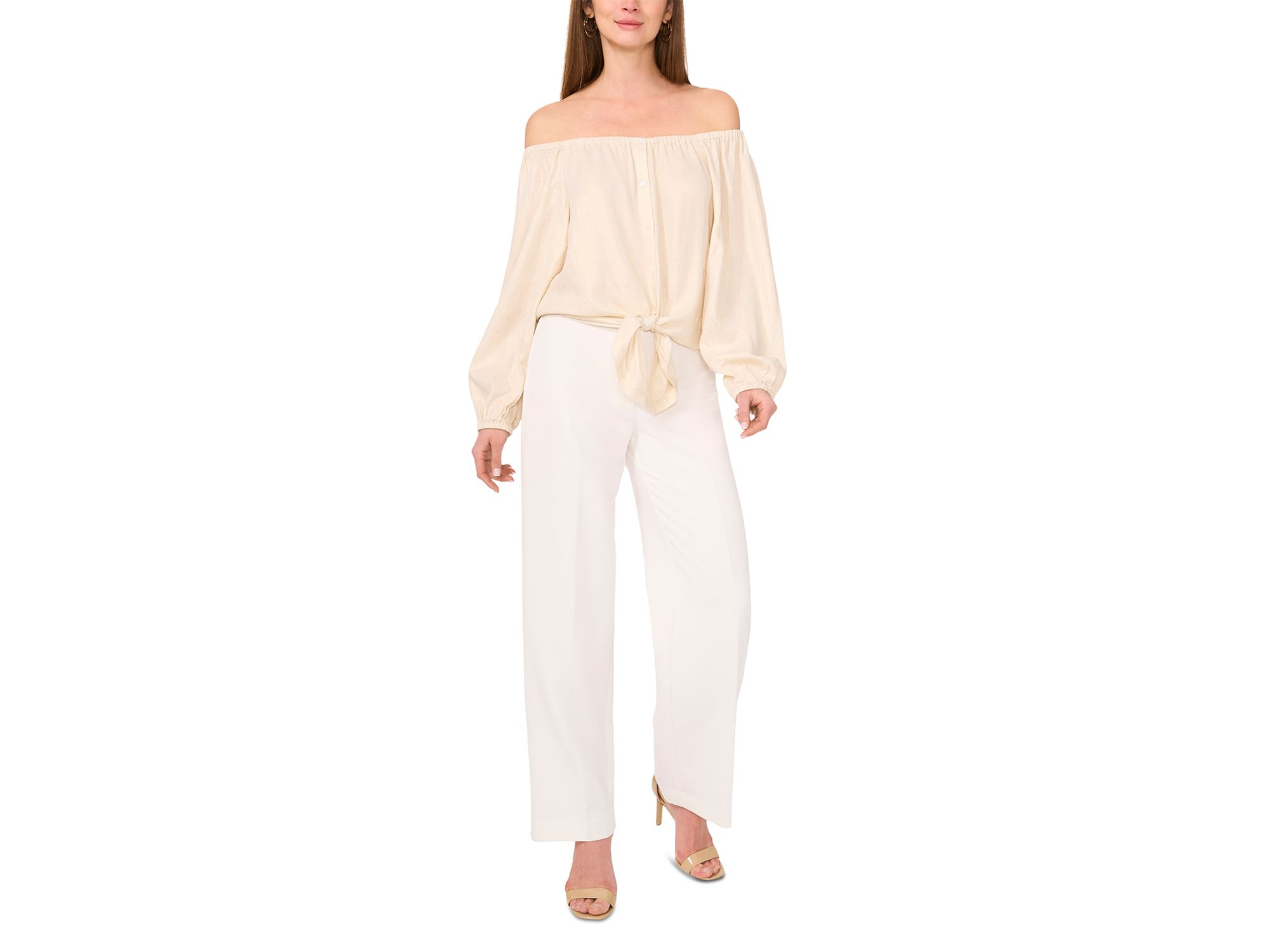 Off The Shoulder Tie Hem Top — Image 3