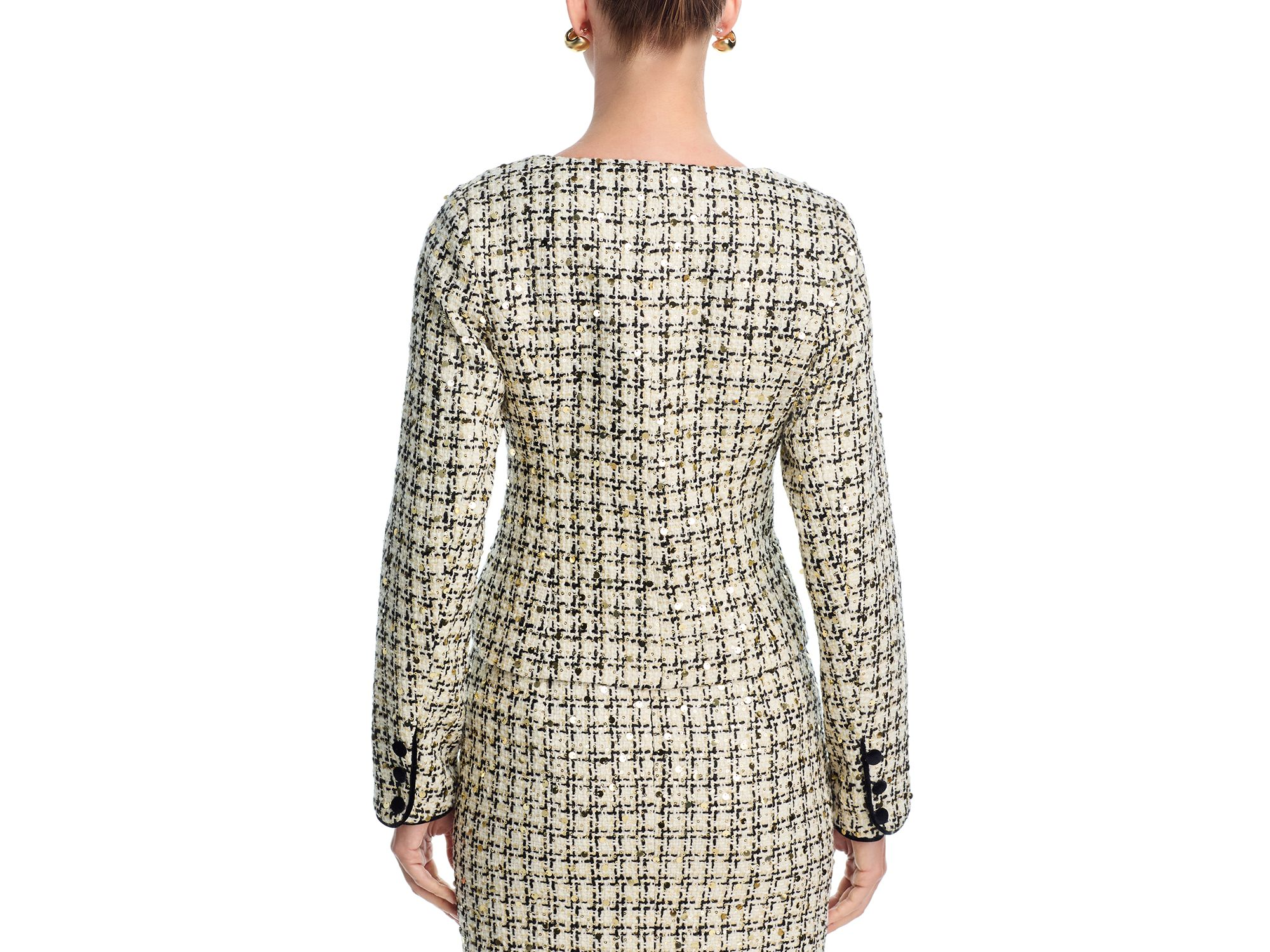 Sequin Tweed Velvet Bow Jacket - Exclusive — Image 3