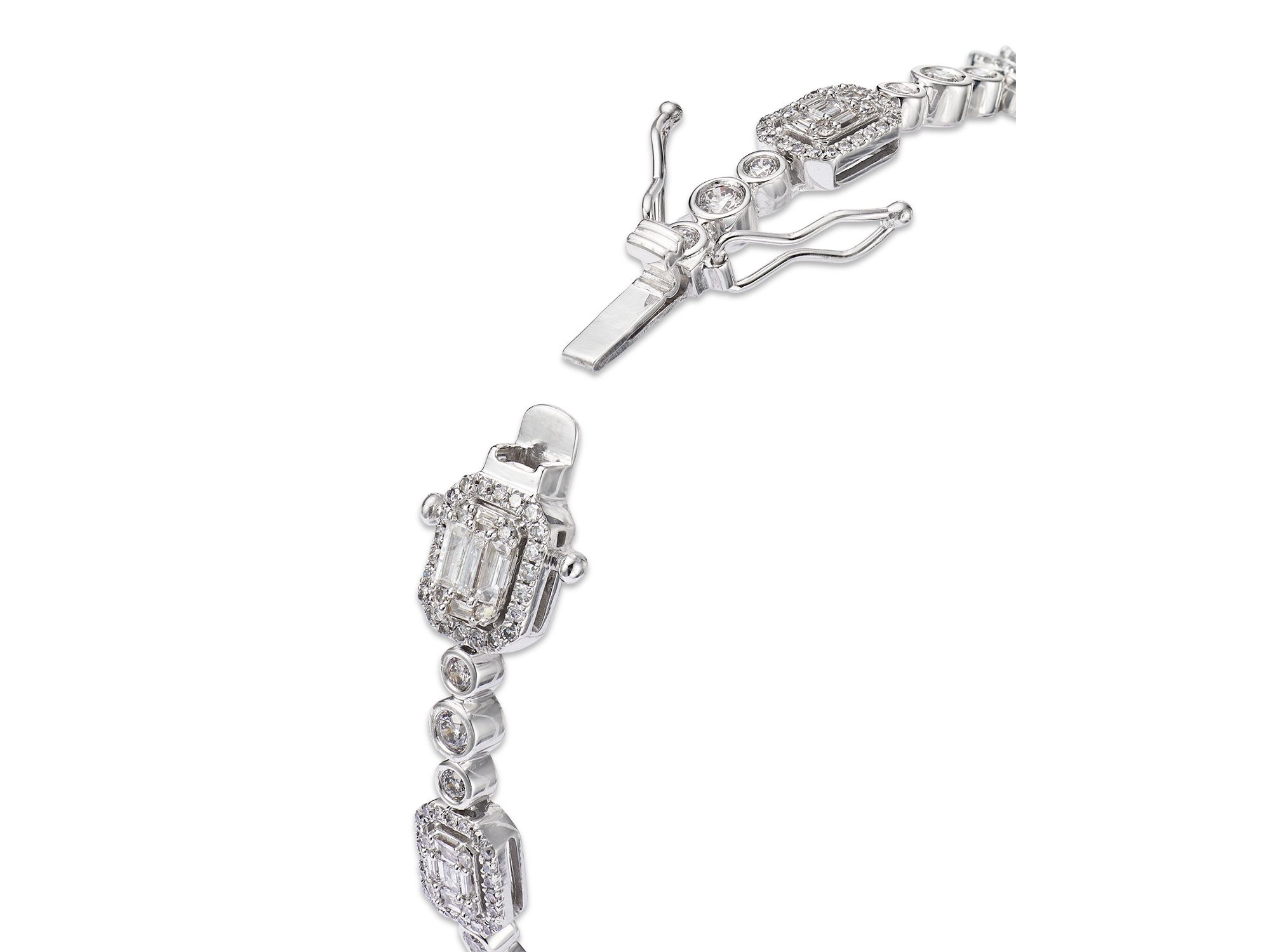 Diamond Mosaic Bracelet in 14K White Gold, 3.0 tcw — Image 5