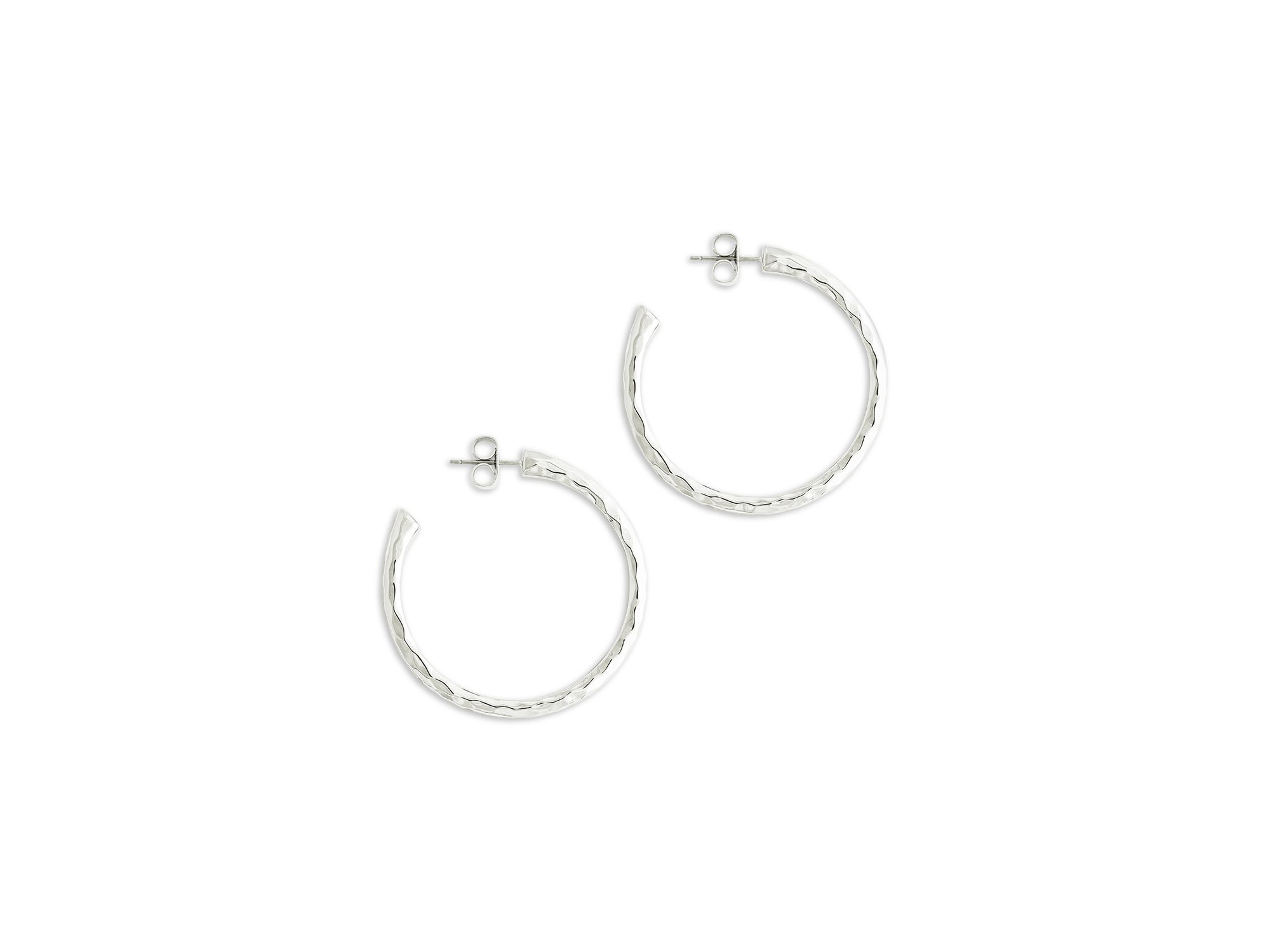 Farrier Sterling Hoop Earrings, 1.5" diameter — Image 3