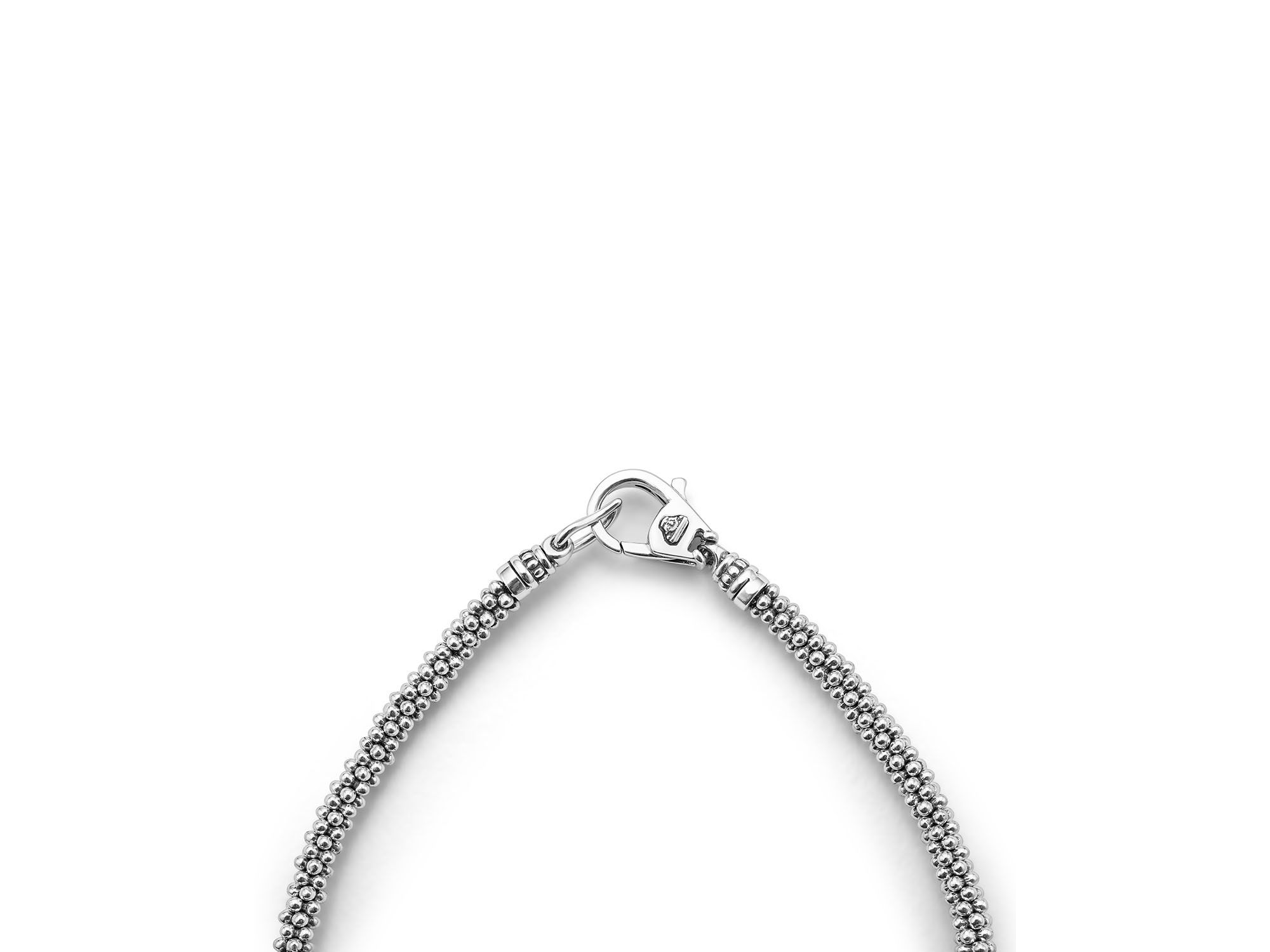 18K Yellow Gold & Sterling Silver Signature Caviar Bead Link Station Bracelet — Image 4
