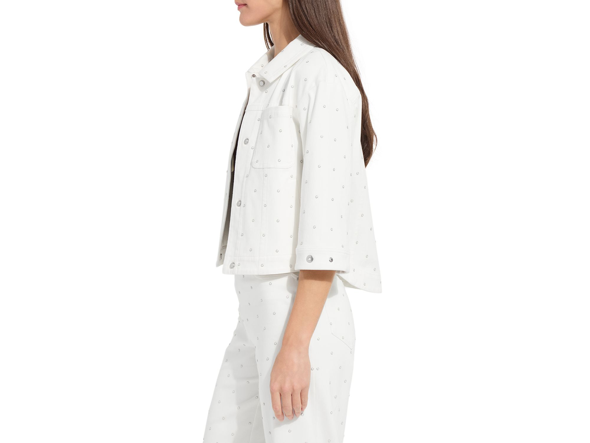 Audrey Pearled Embellished Denim Jacket — Image 5