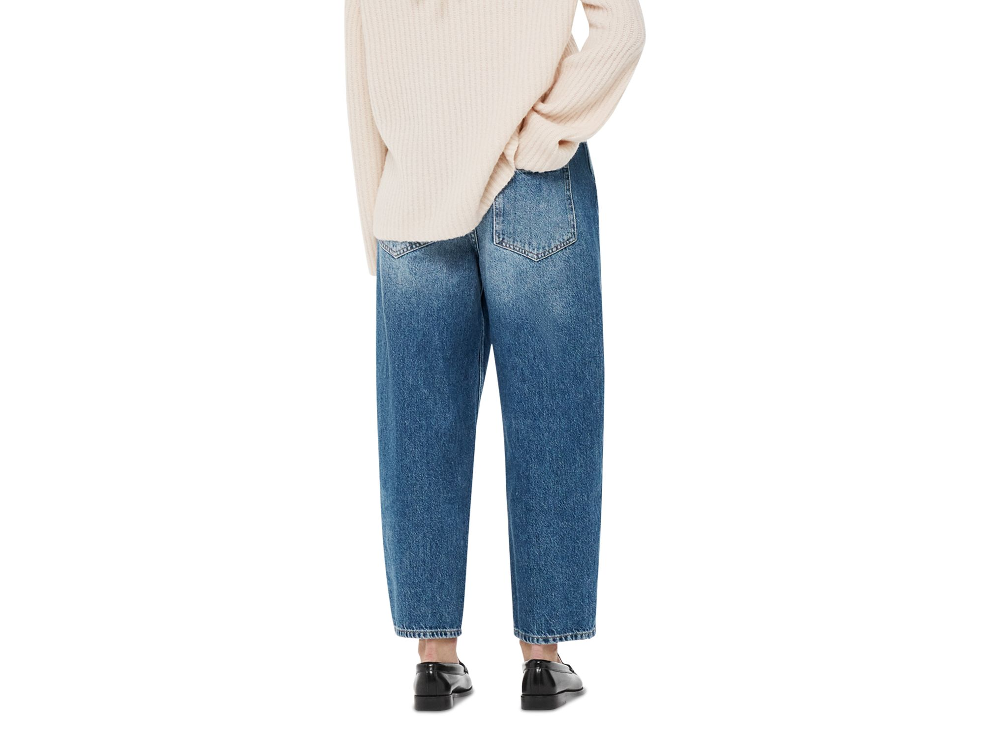 Petite High Rise Barrel Leg Jeans in Denim — Image 3