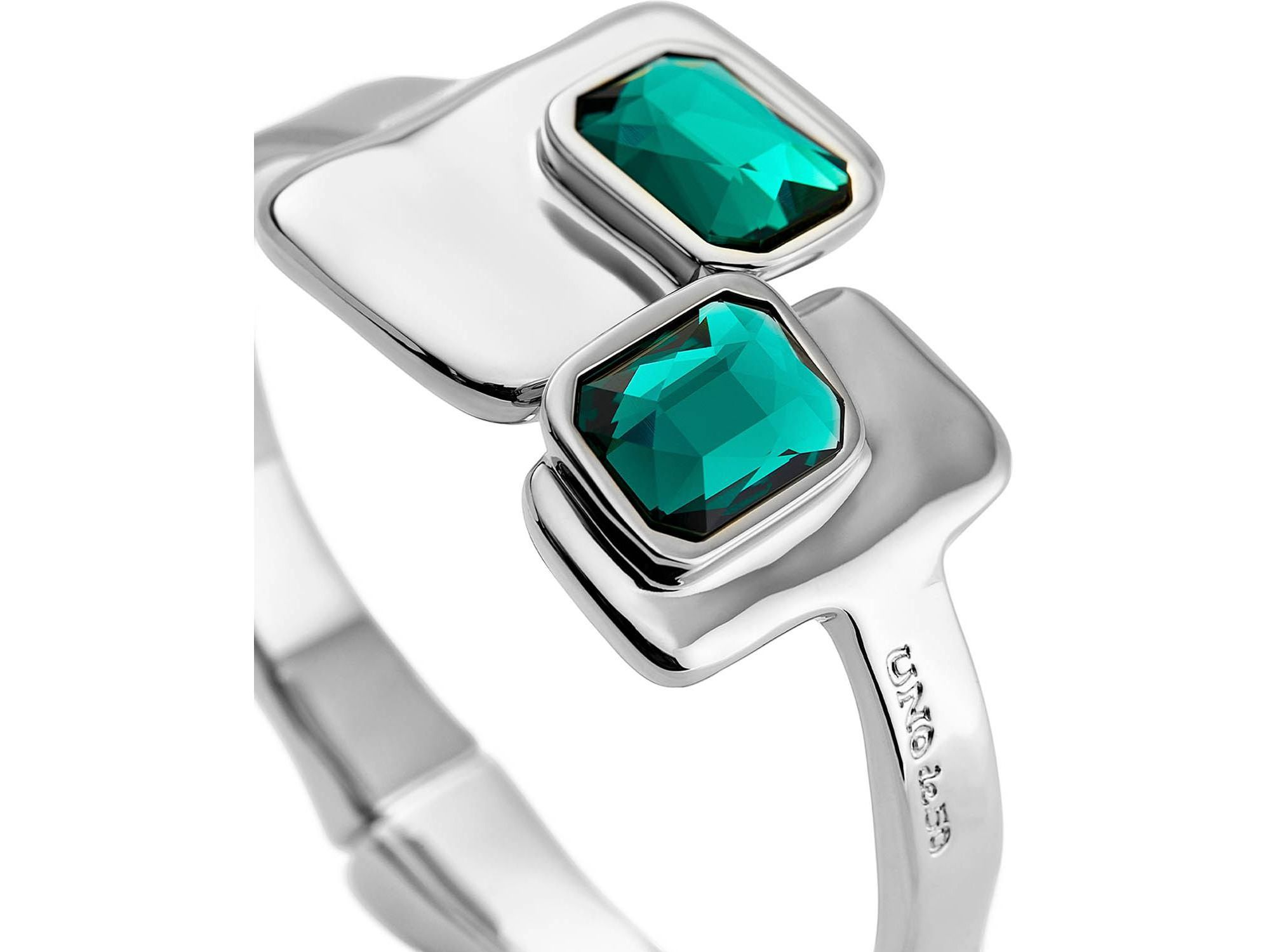 Rigid Sterling Bracelet with Green Crystals — Image 5