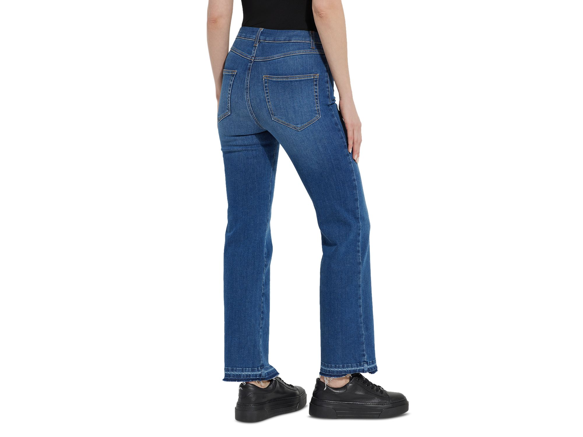 Premium Denim Relaxed High Rise Straight Jeans in Authentic Midwash — Image 7