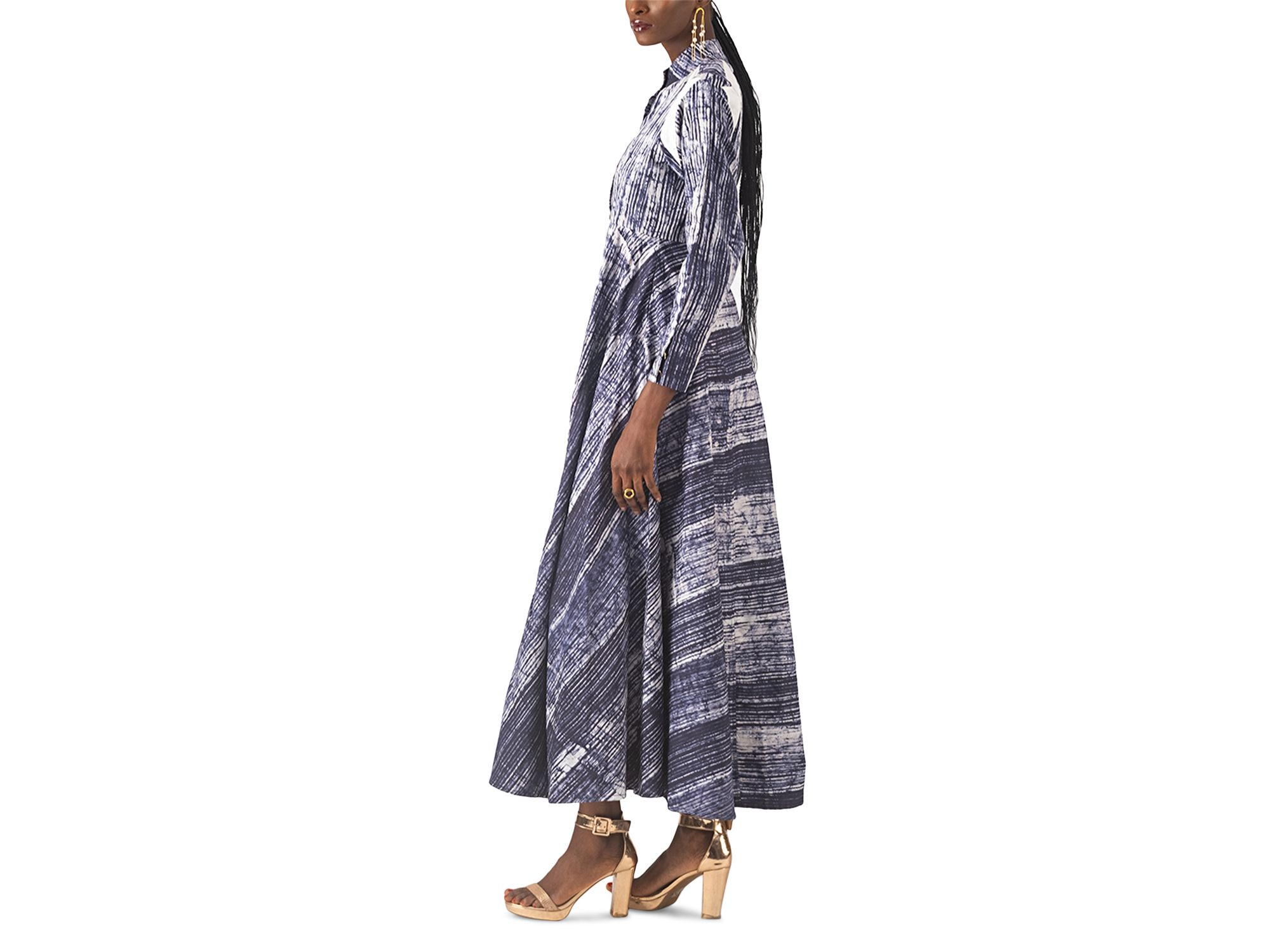 Erimpe Printed Button Front Maxi Dress — Image 4