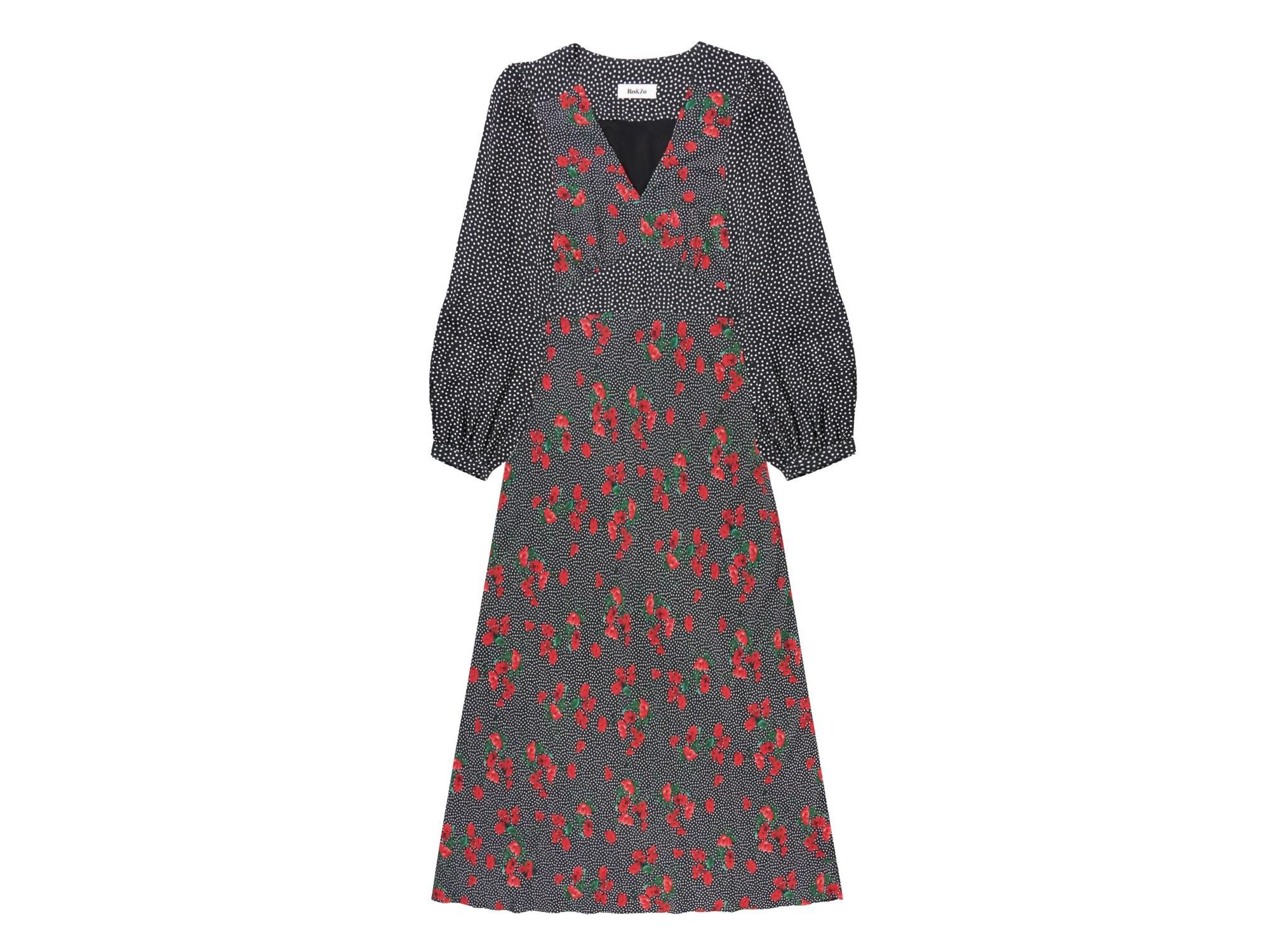 Floral And Spot Mix Dress — Image 3