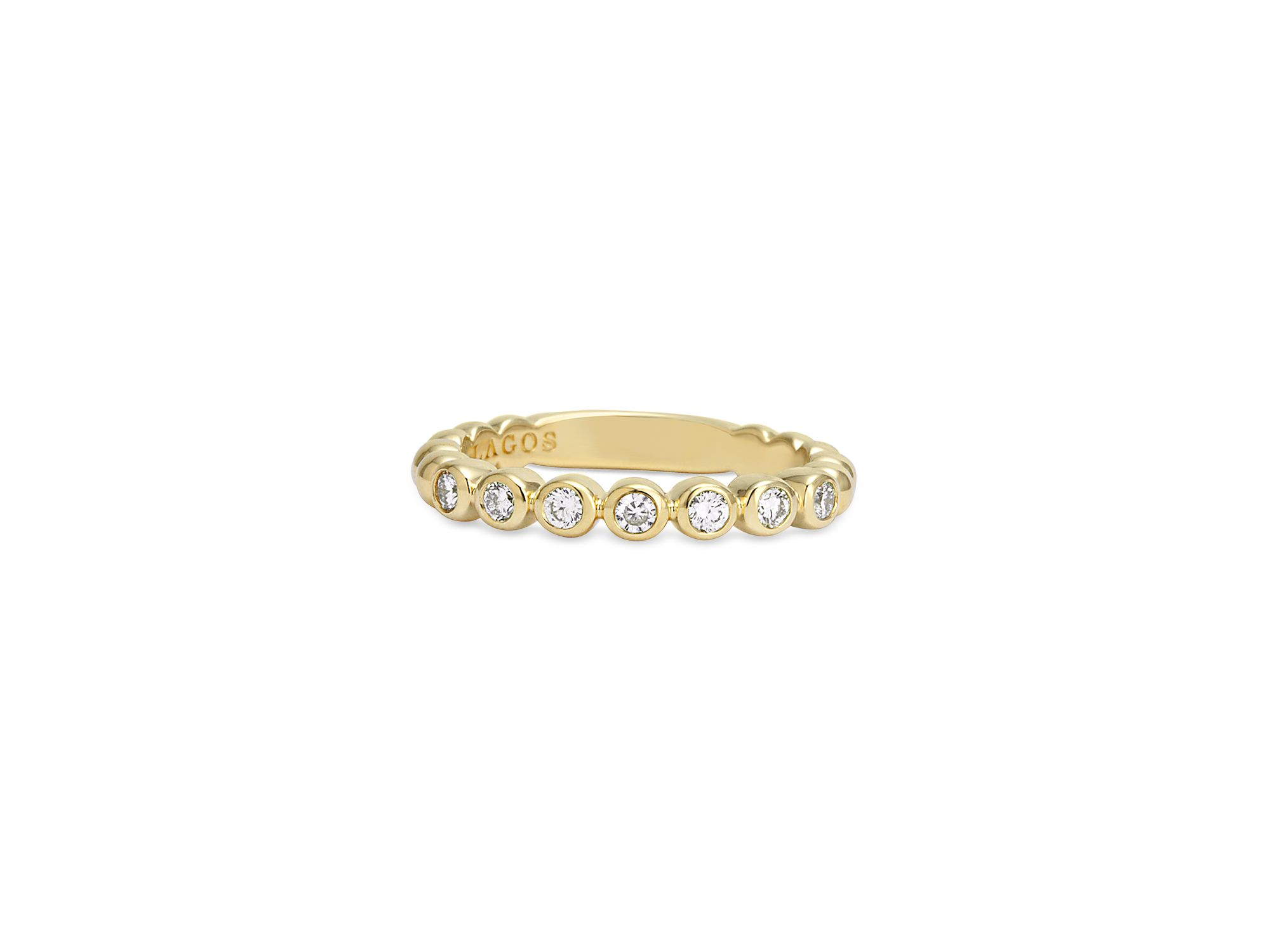 18K Gold Beaded and Diamond Ring — Image 3