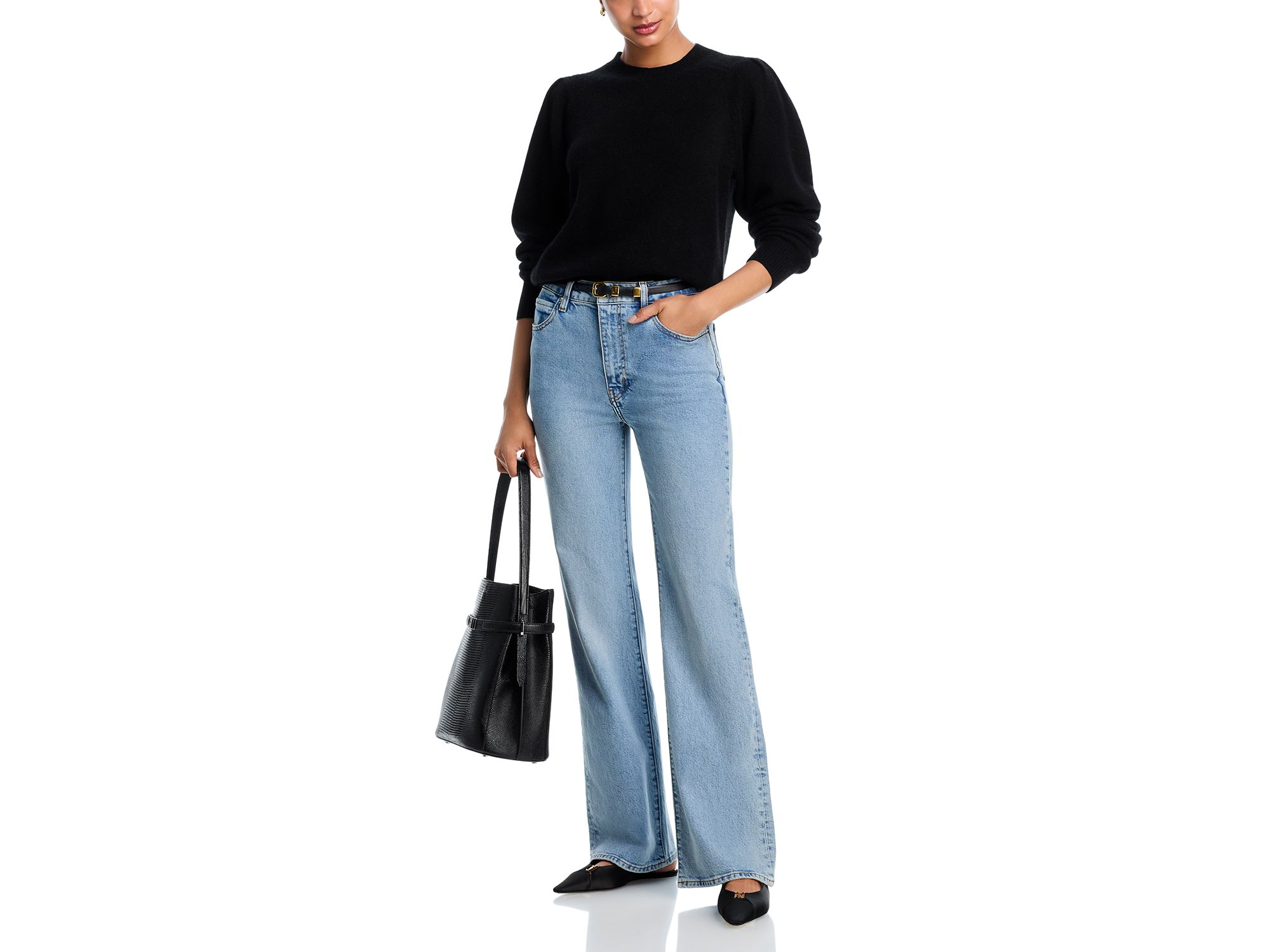 100% Cashmere Puff Sleeve Sweater - Exclusive — Image 4
