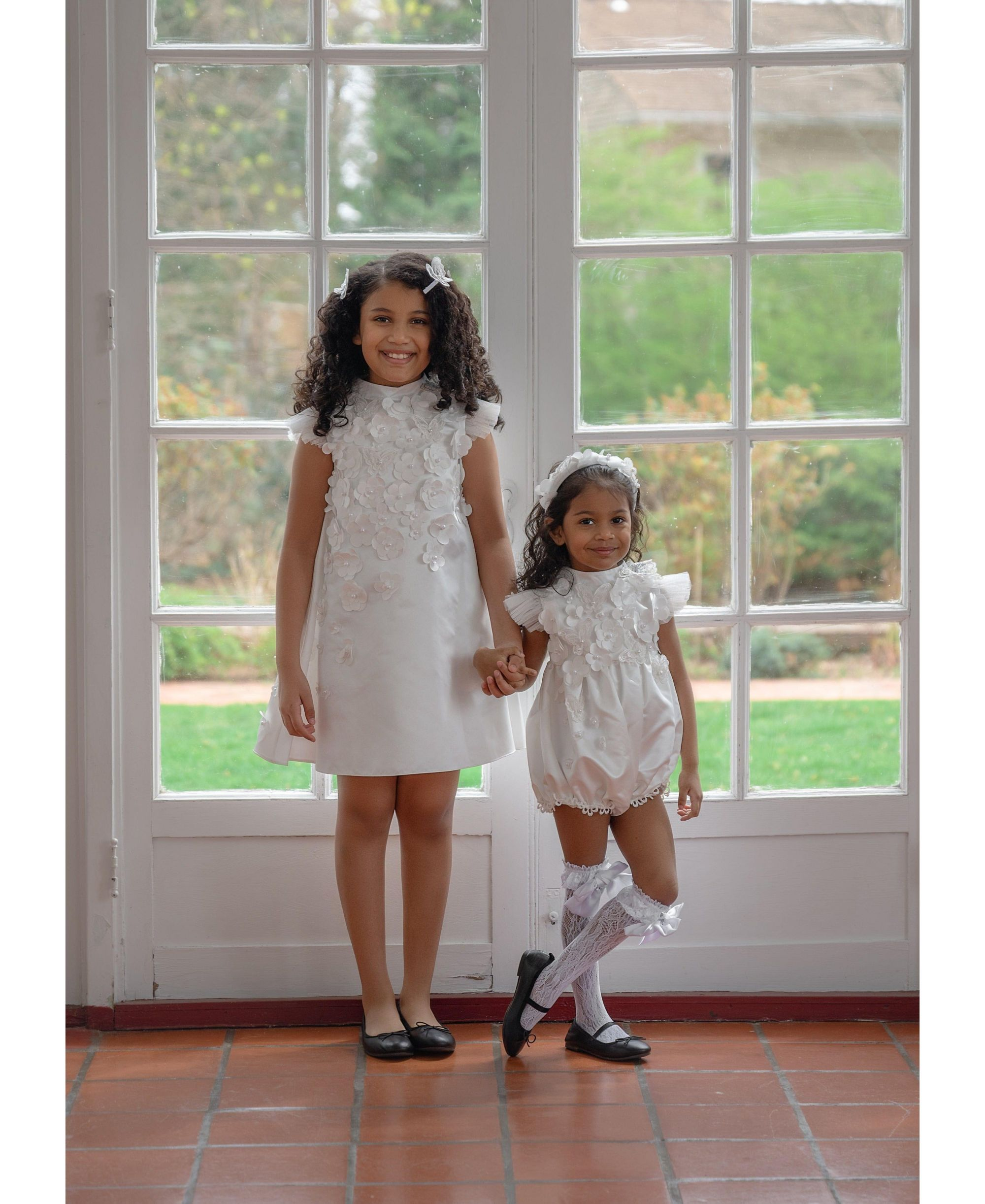 Unisex Butterfly White Satin Ceremony Romper — Image 3