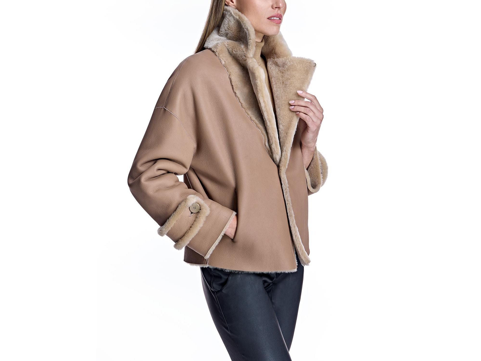 Reversible Shearling Jacket — Image 5
