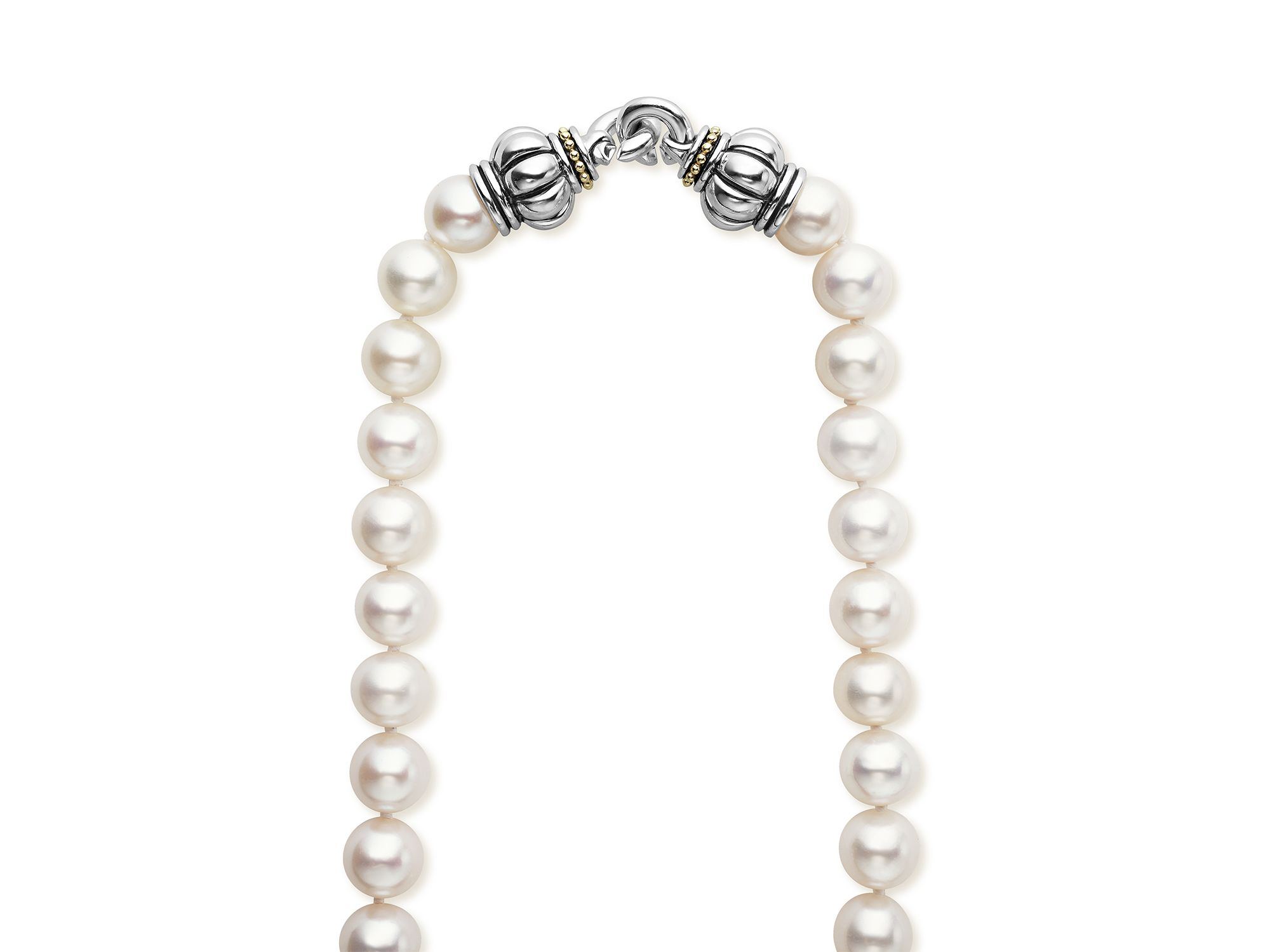 18K Yellow Gold & Sterling Silver Luna Cultured Freshwater Pearl Collar Necklace Collection — Image 3