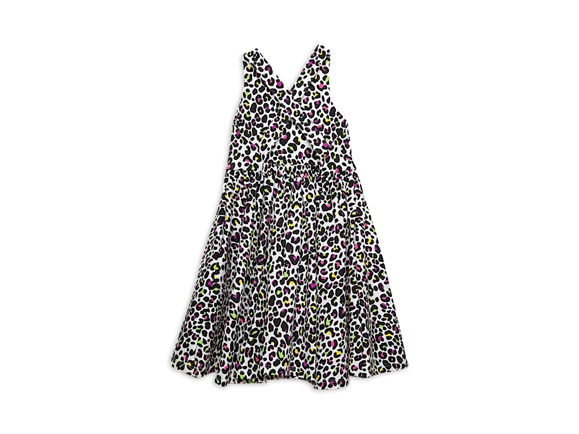 Girls' Cross Back Dress in Neon Leopard - Little Kid, Big Kid — Image 4