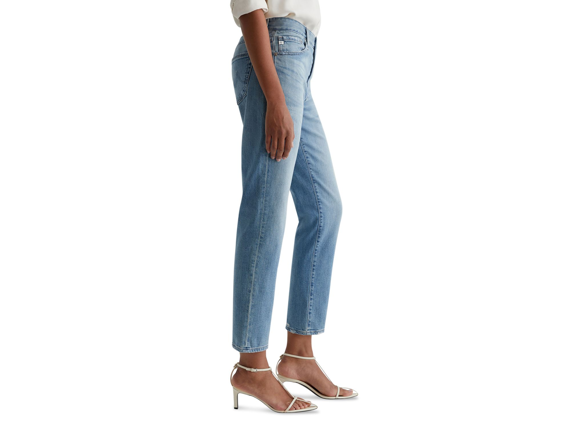 Ex Boyfriend Mid Rise Straight Leg Jeans in Aries Destructed — Image 6