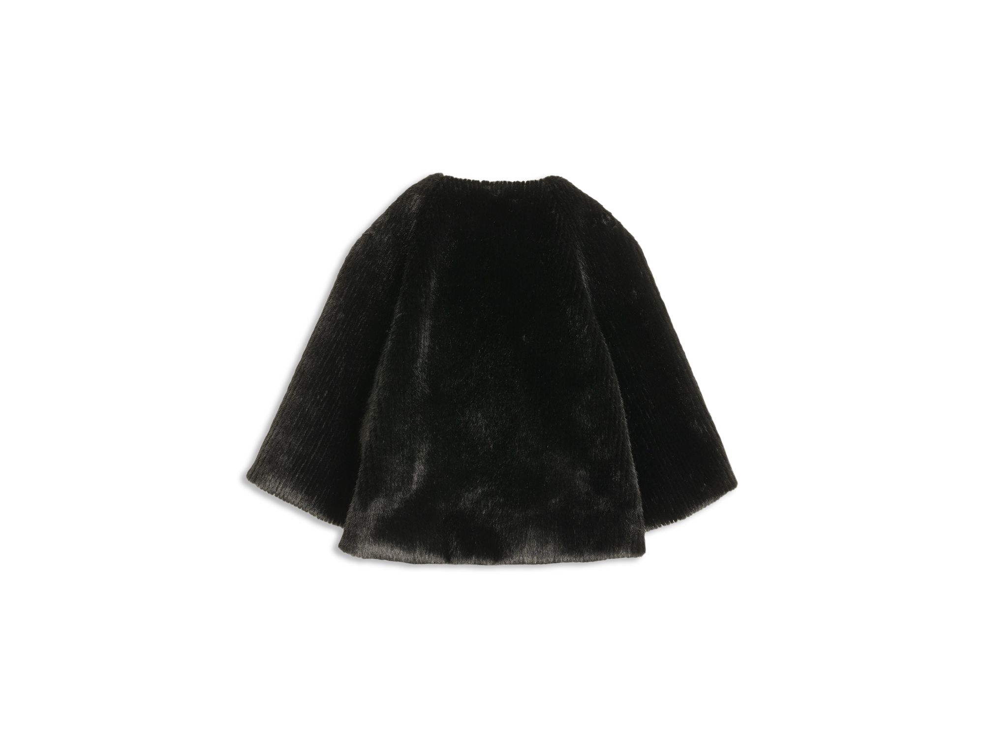 Collarless Faux Fur Jacket — Image 4