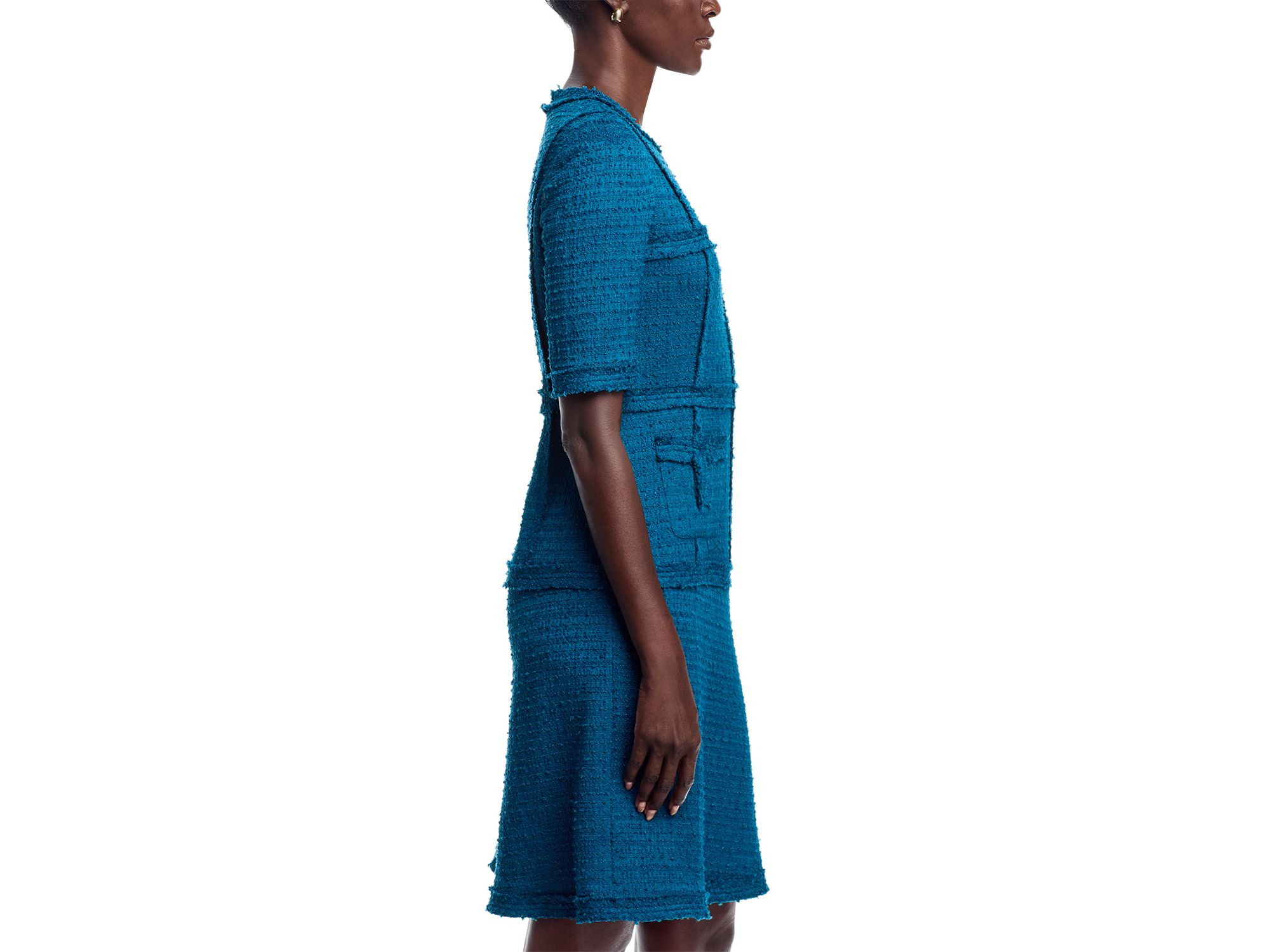 Metallic Tweed Geo Stripe Dress — Image 4