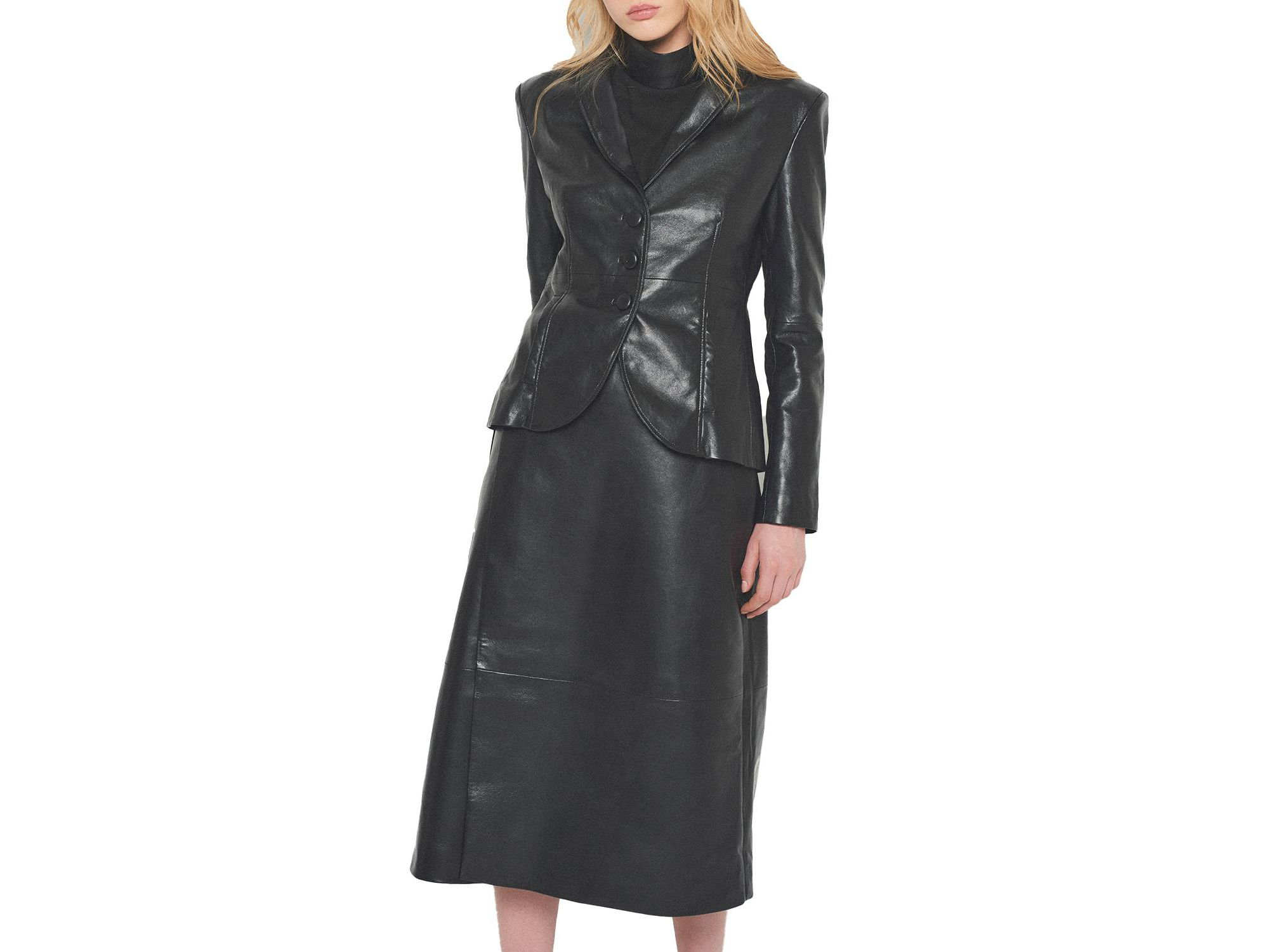 Denise Upcycled Tailord Leather Blazer — Image 4