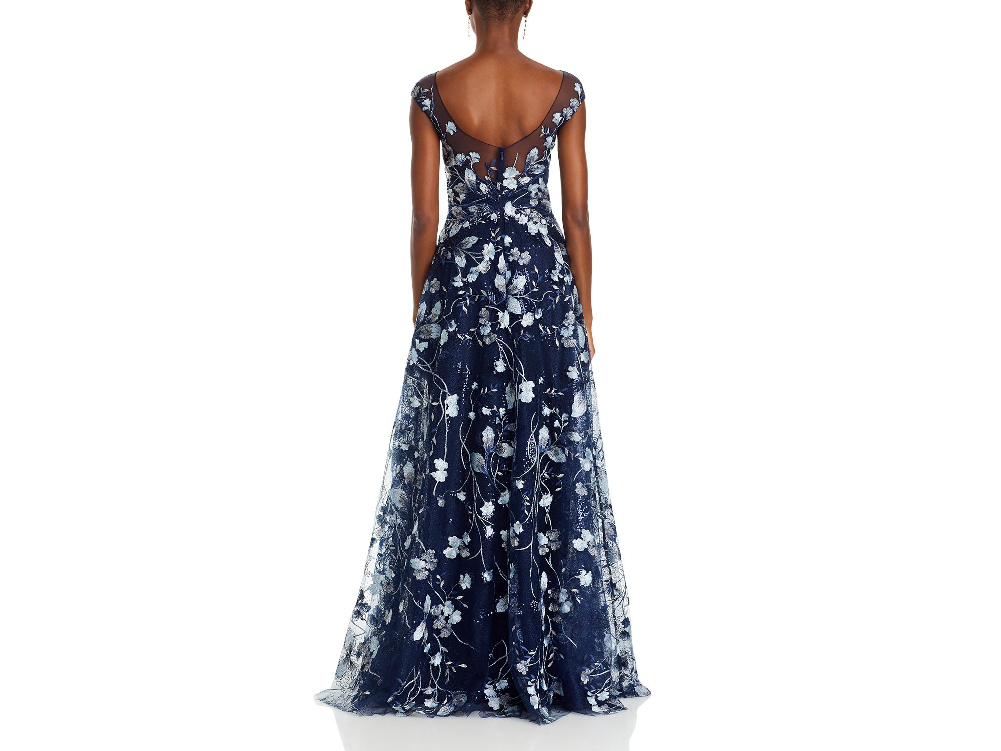 Embroidered Lace Illusion Bodice Gown — Image 4