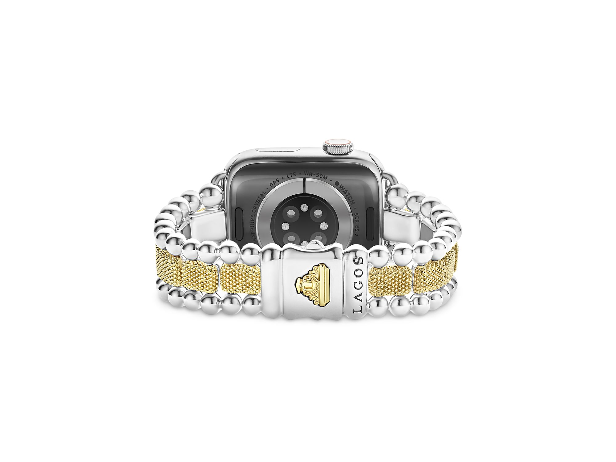 Caviar 18K Gold & Sterling Silver Beaded Apple Watch® Bracelet, 38mm-45mm — Image 5