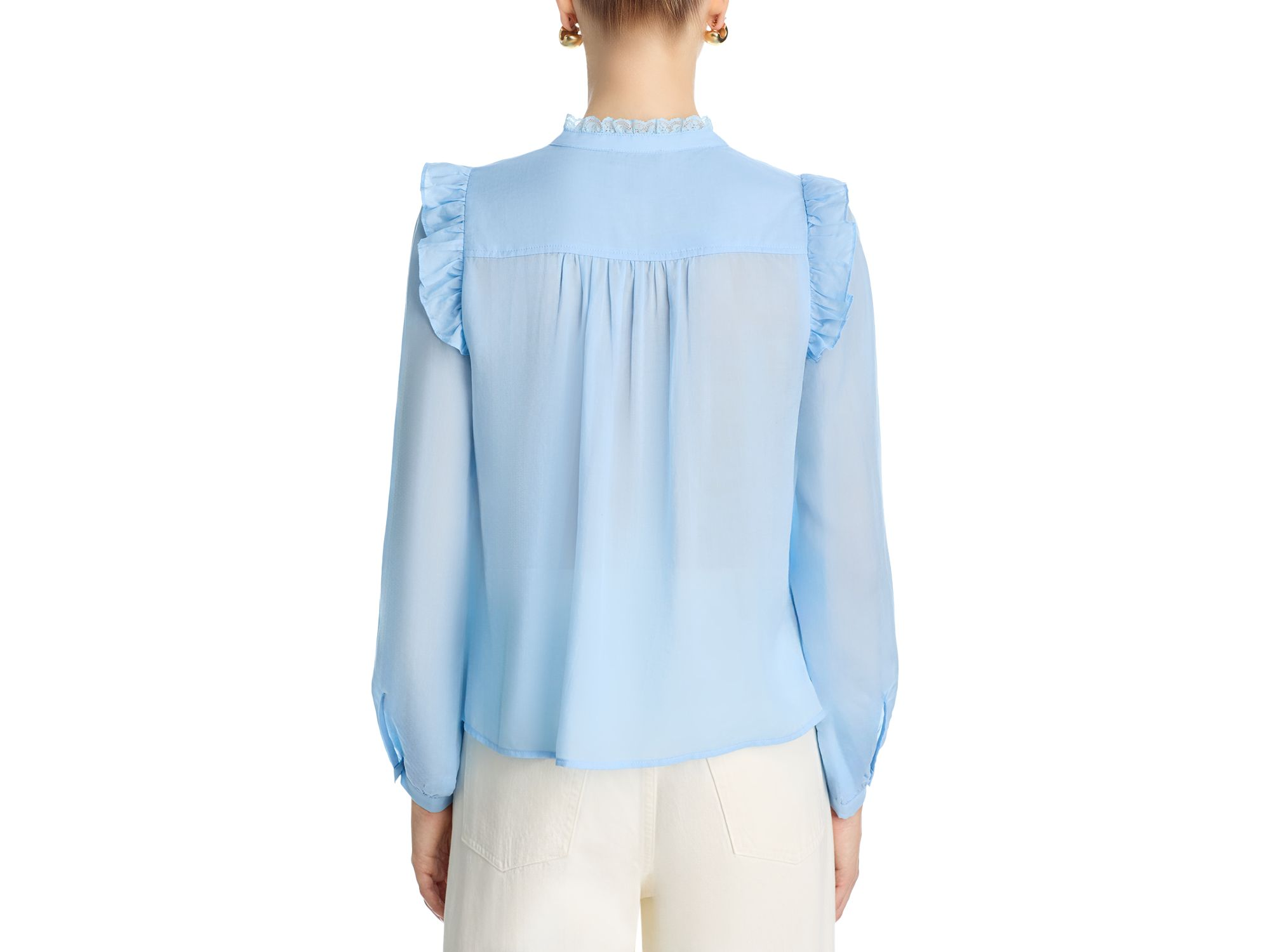 Ruffle Lace Trim Blouse - Exclusive — Image 3