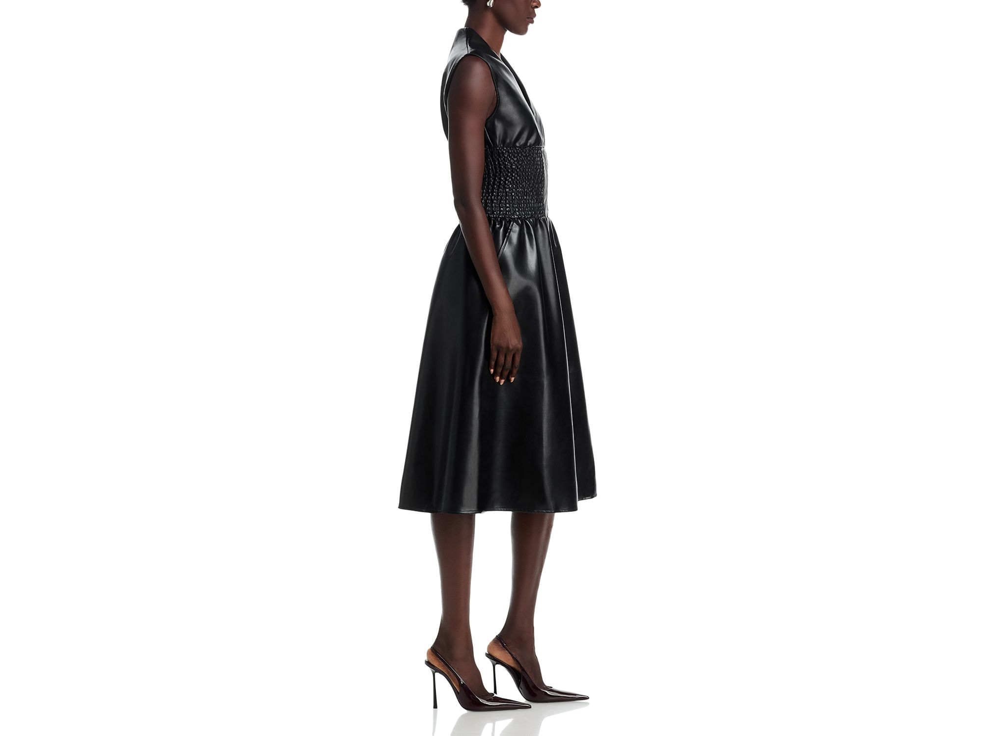 Faux Leather Zippered Dress — Image 5