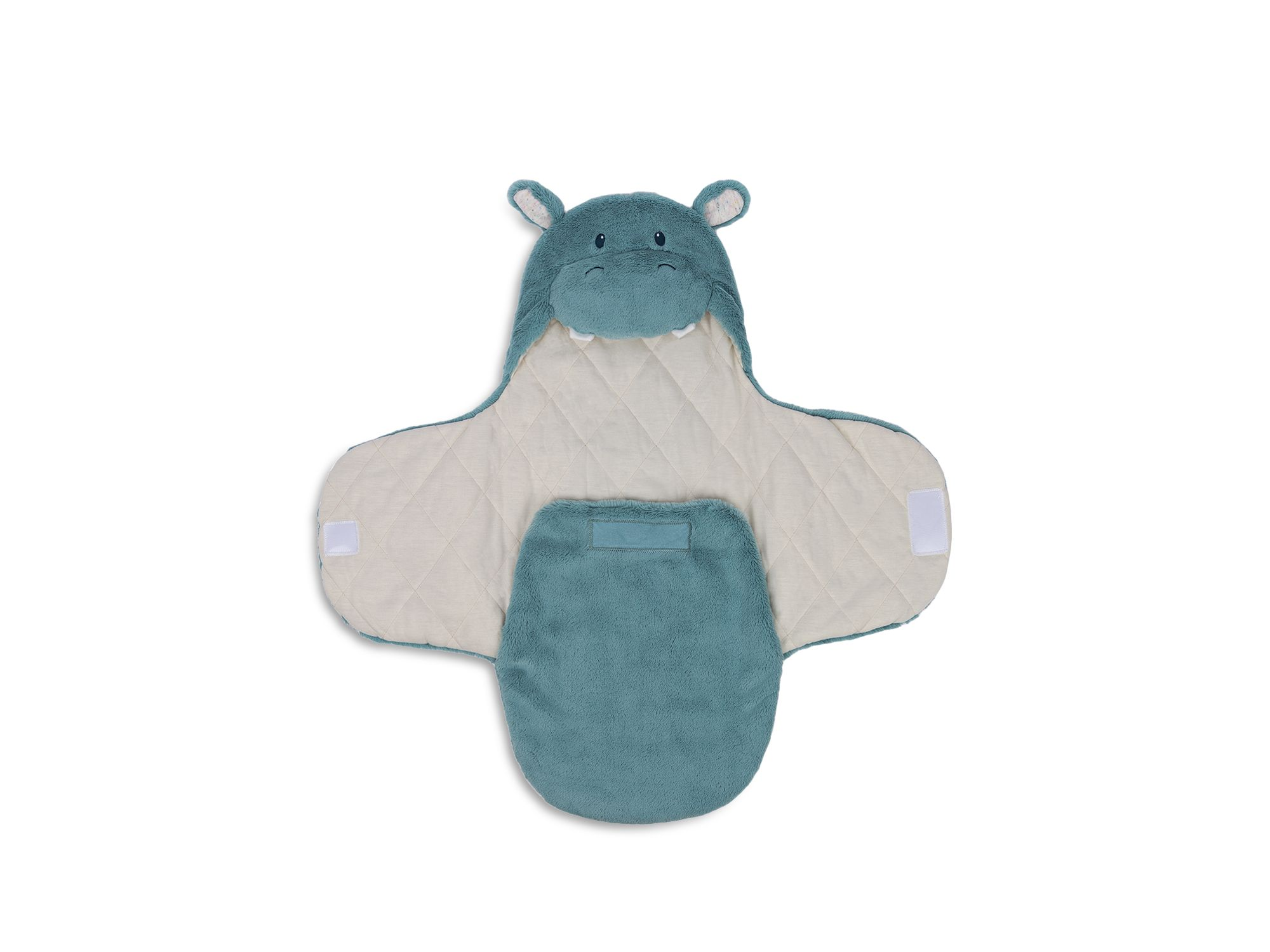 Baby GUND Oh So Snuggly Hippo Plush Hooded Baby Blanket Wrap for Newborns, 26" — Image 6
