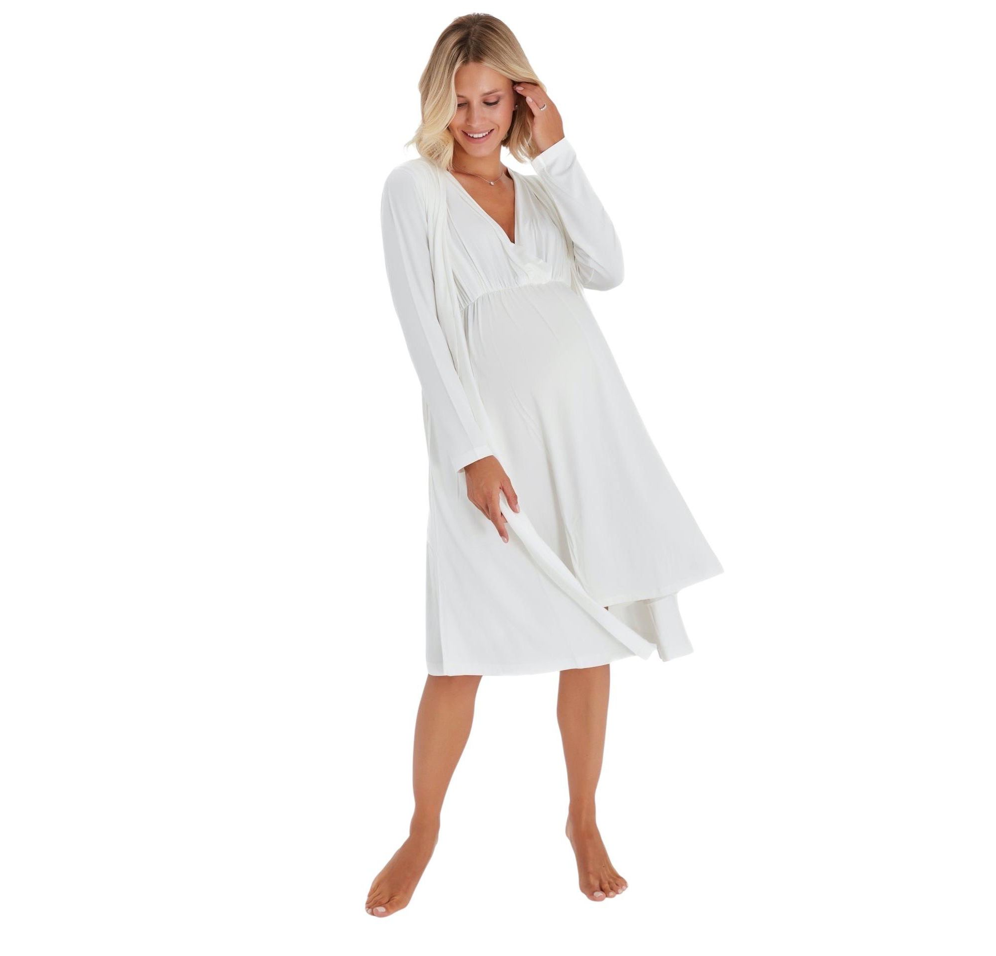 Sleep Well Maternity/Nursing Nightgown & Robe Set — Image 7