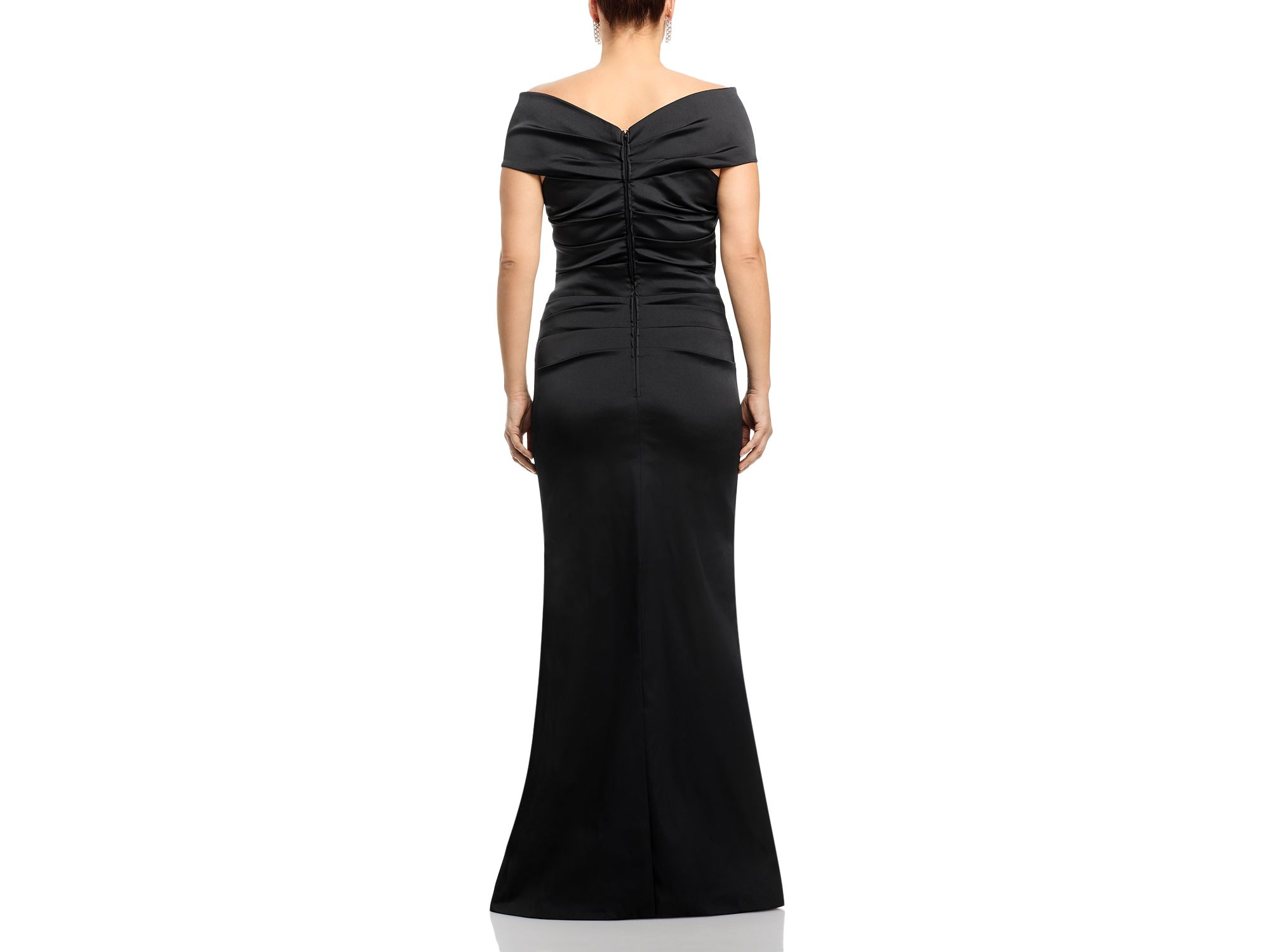 Satin Stretch Off The Shoulder Gown — Image 10