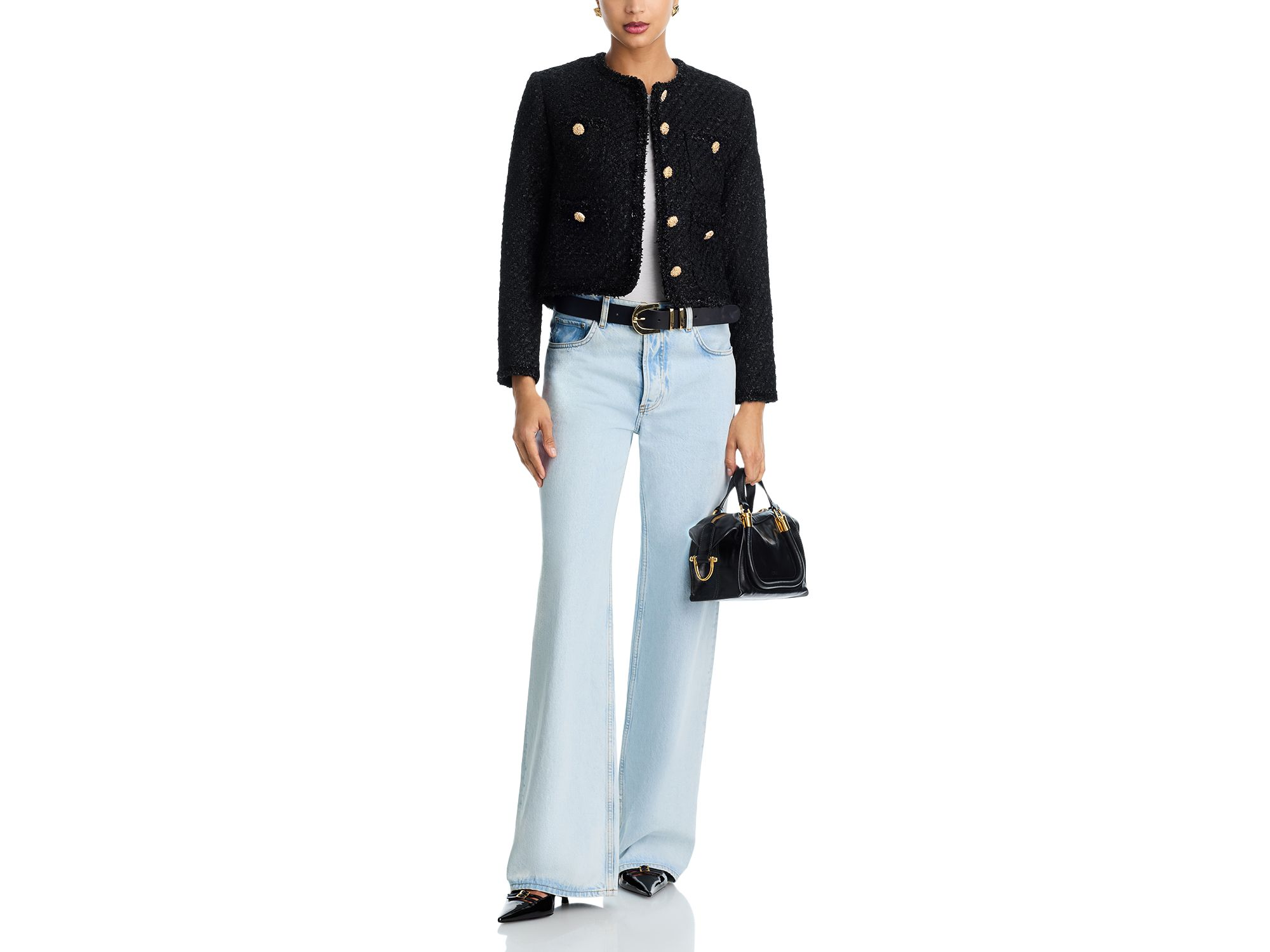 Tweed Collarless Jacket - Exclusive — Image 6