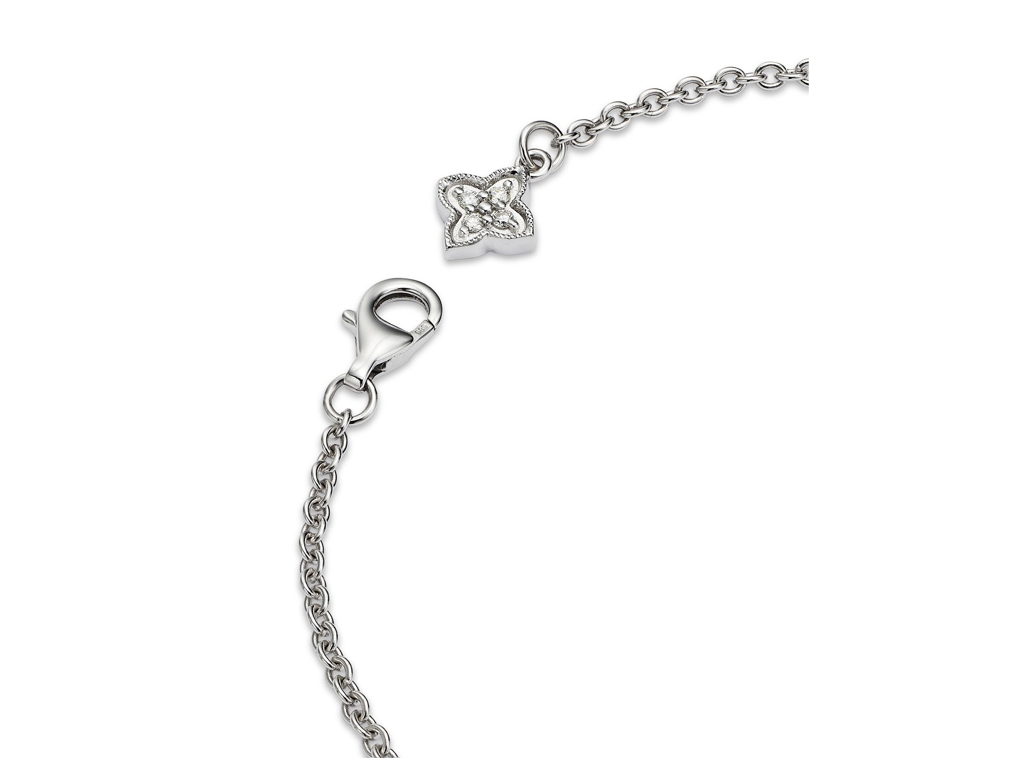 Diamond Clover Station Collection Bracelet in 14K Gold, 0.38 tcw — Image 8